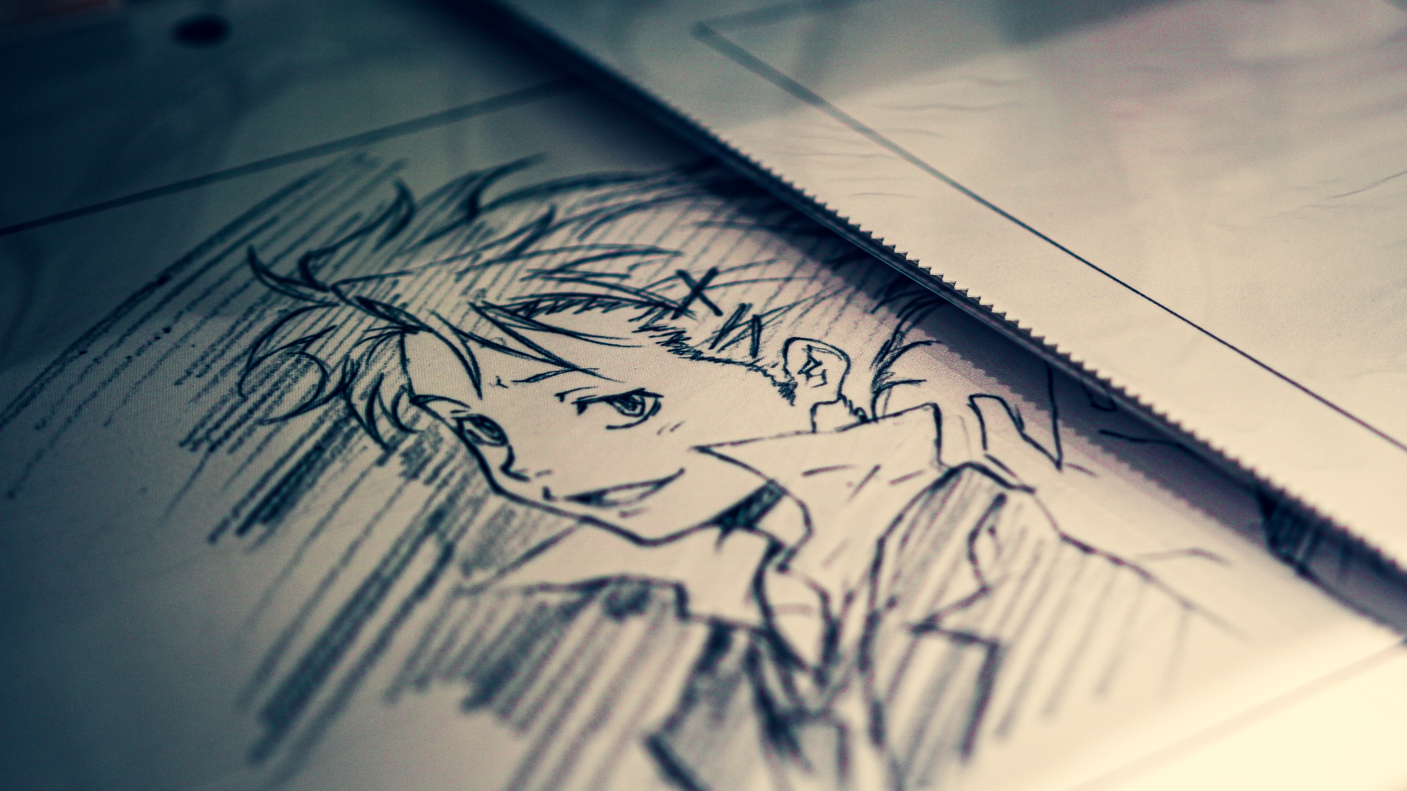 Wallpaper, Japan, manga sketch 4606x2591