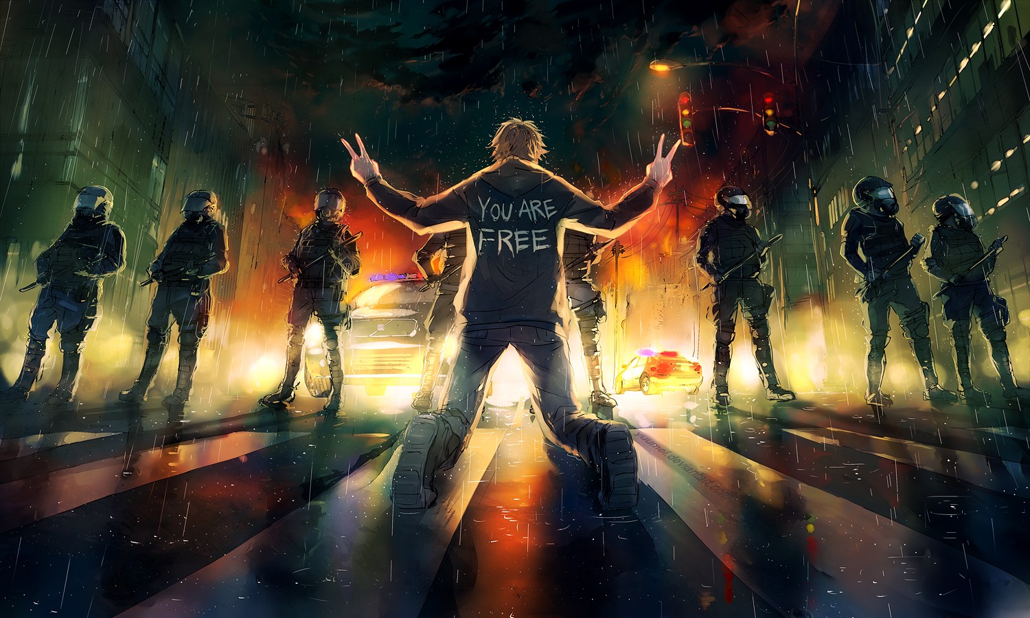 police, riot, artwork Gallery HD Wallpaper