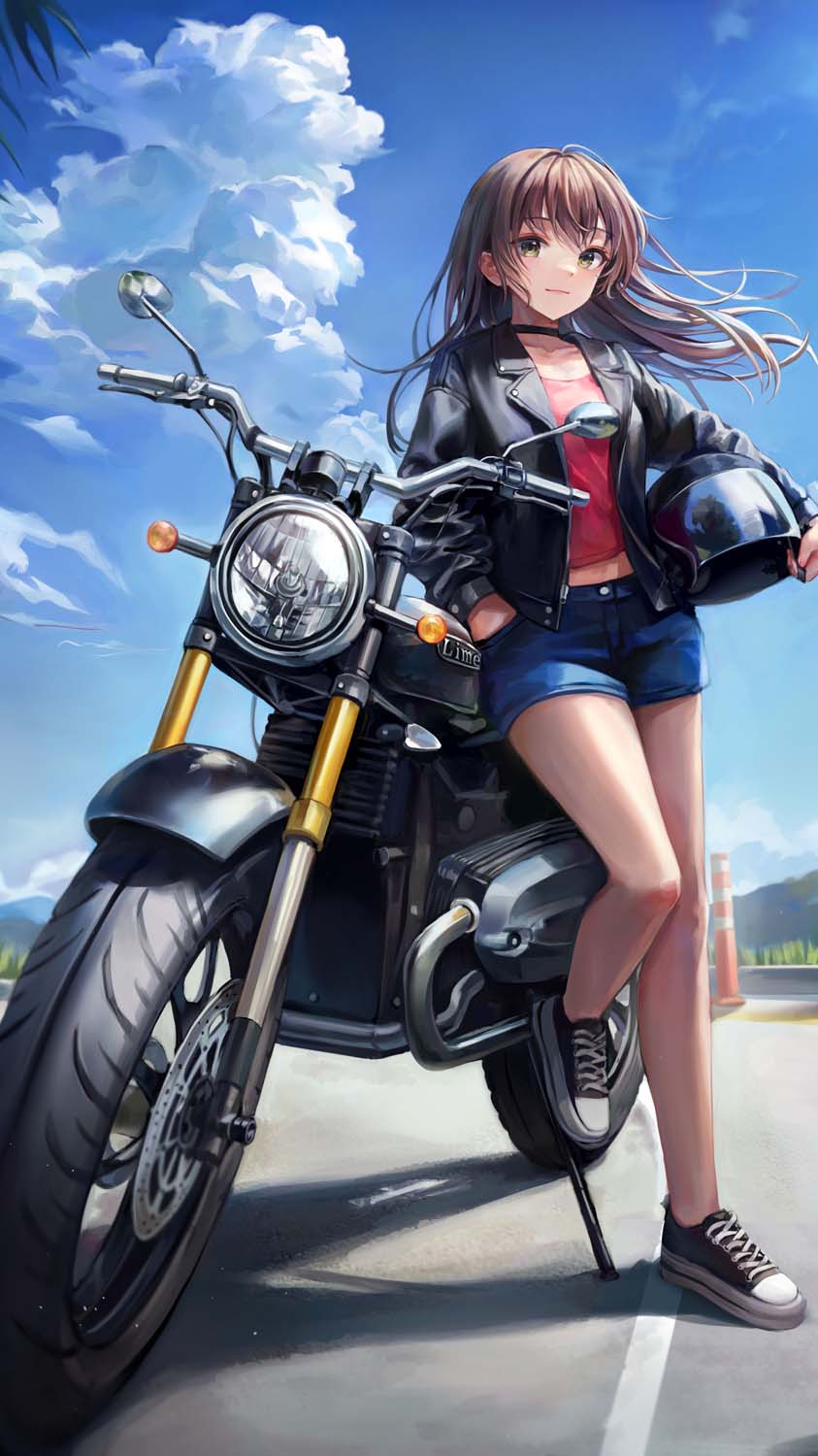 Anime girl and her motorcycle by MauryArt5 on DeviantArt