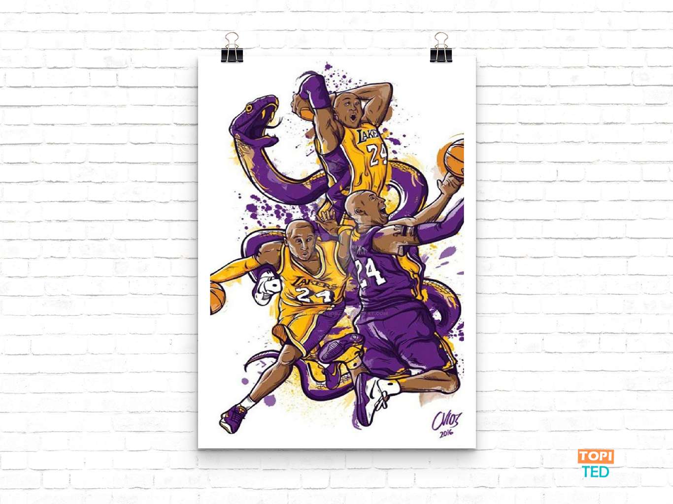 Kobe Bryant Art Wallpaper anime Poster NBA Print Wall Decor College Cubicle Office Dorm Gift gifts your whole family