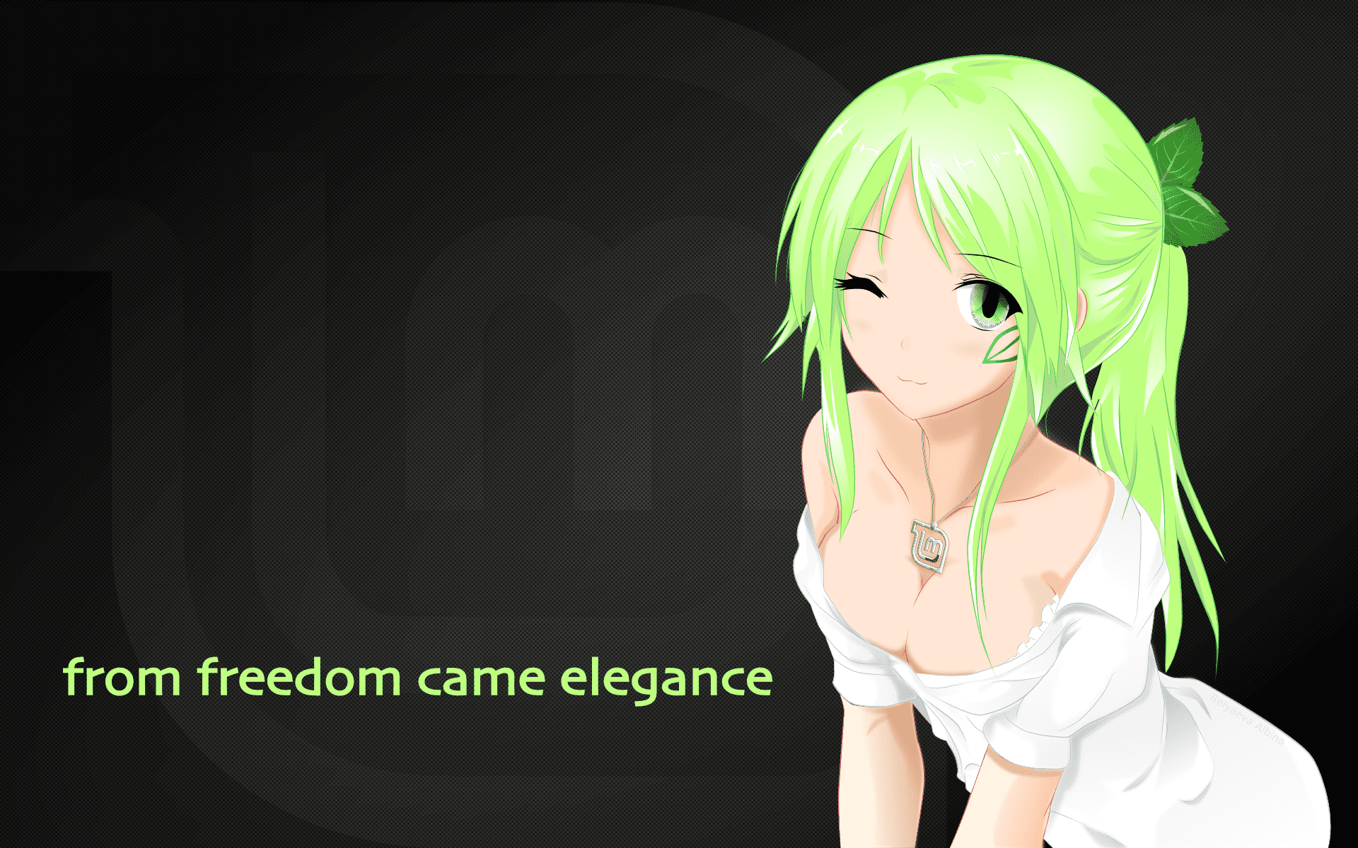 Linux Mint anime wallpaper