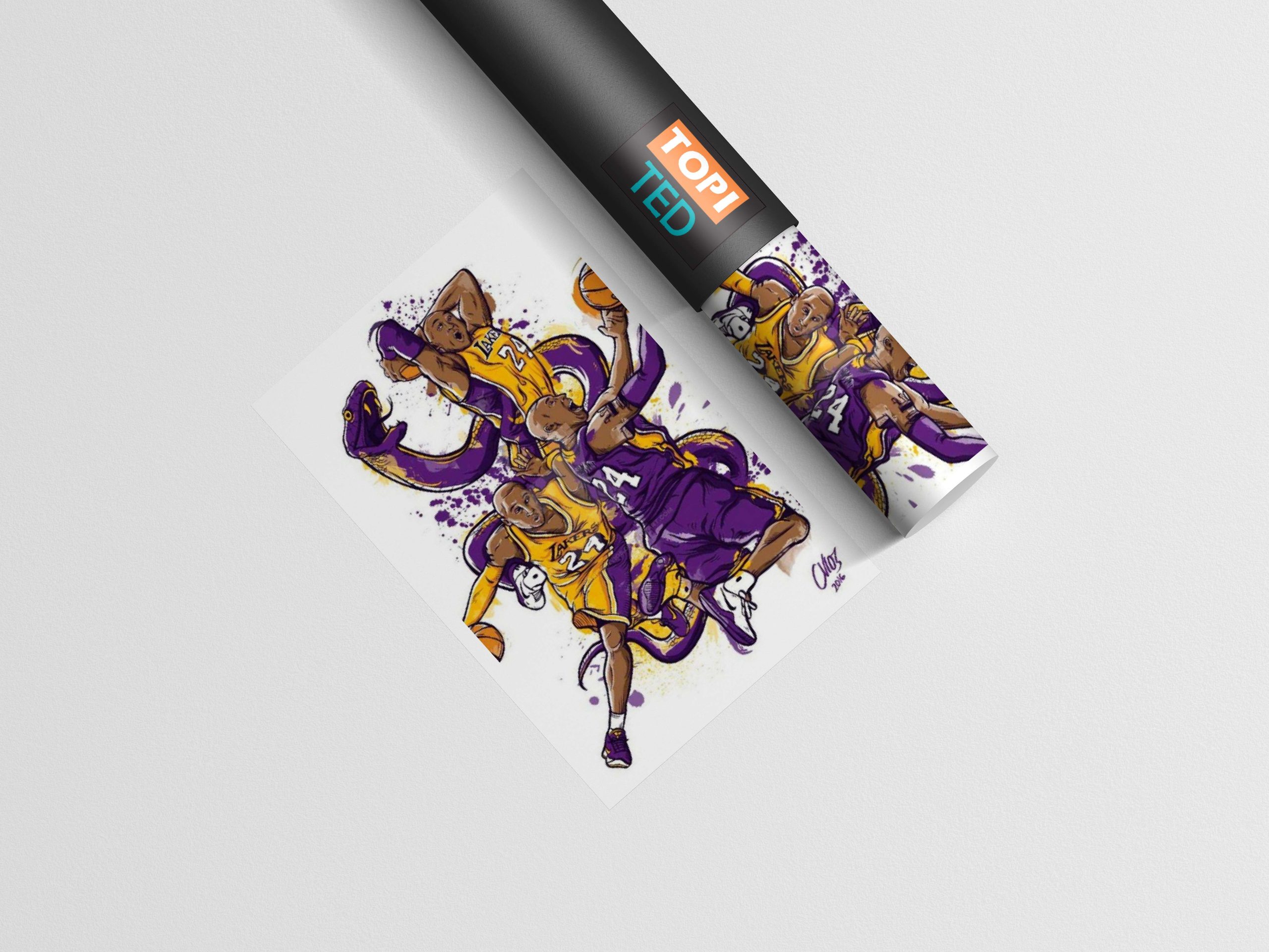 Kobe Bryant Art Wallpaper anime Poster NBA Print Wall Decor College Cubicle Office Dorm Gift gifts your whole family