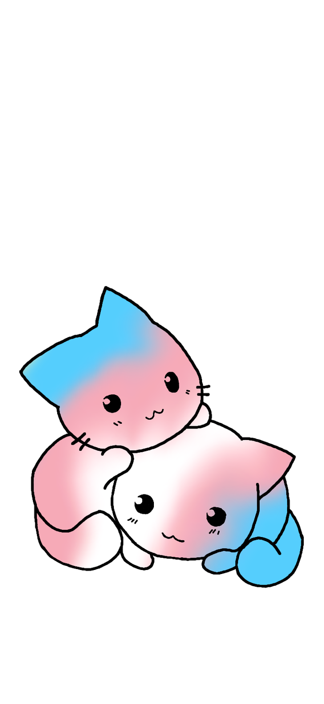 some LGBT cat wallpaper I made for myself :) (cats are from a , I didn't draw them, only coloured them)
