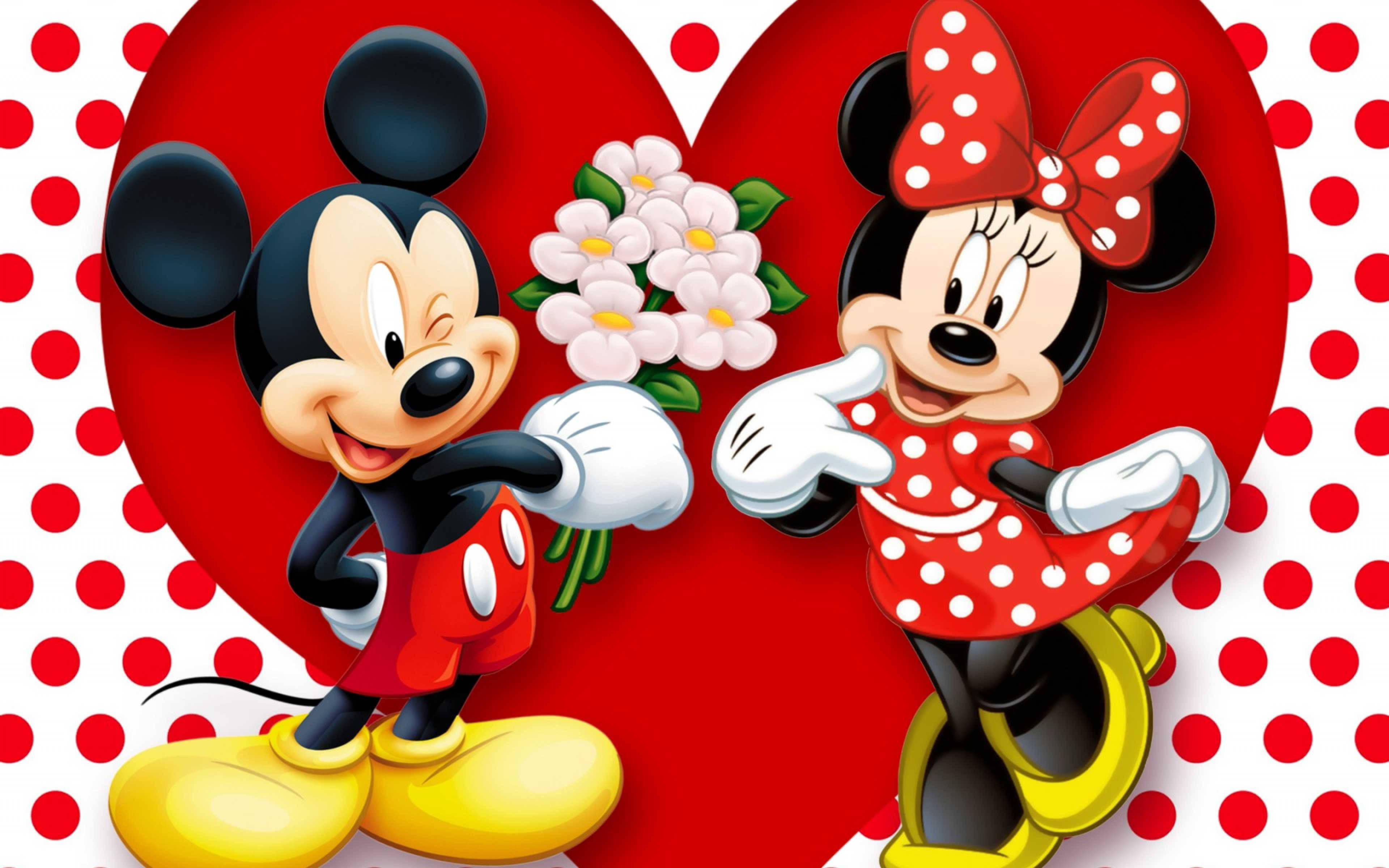 Download Valentine Minnie And Mickey Mouse HD Wallpaper