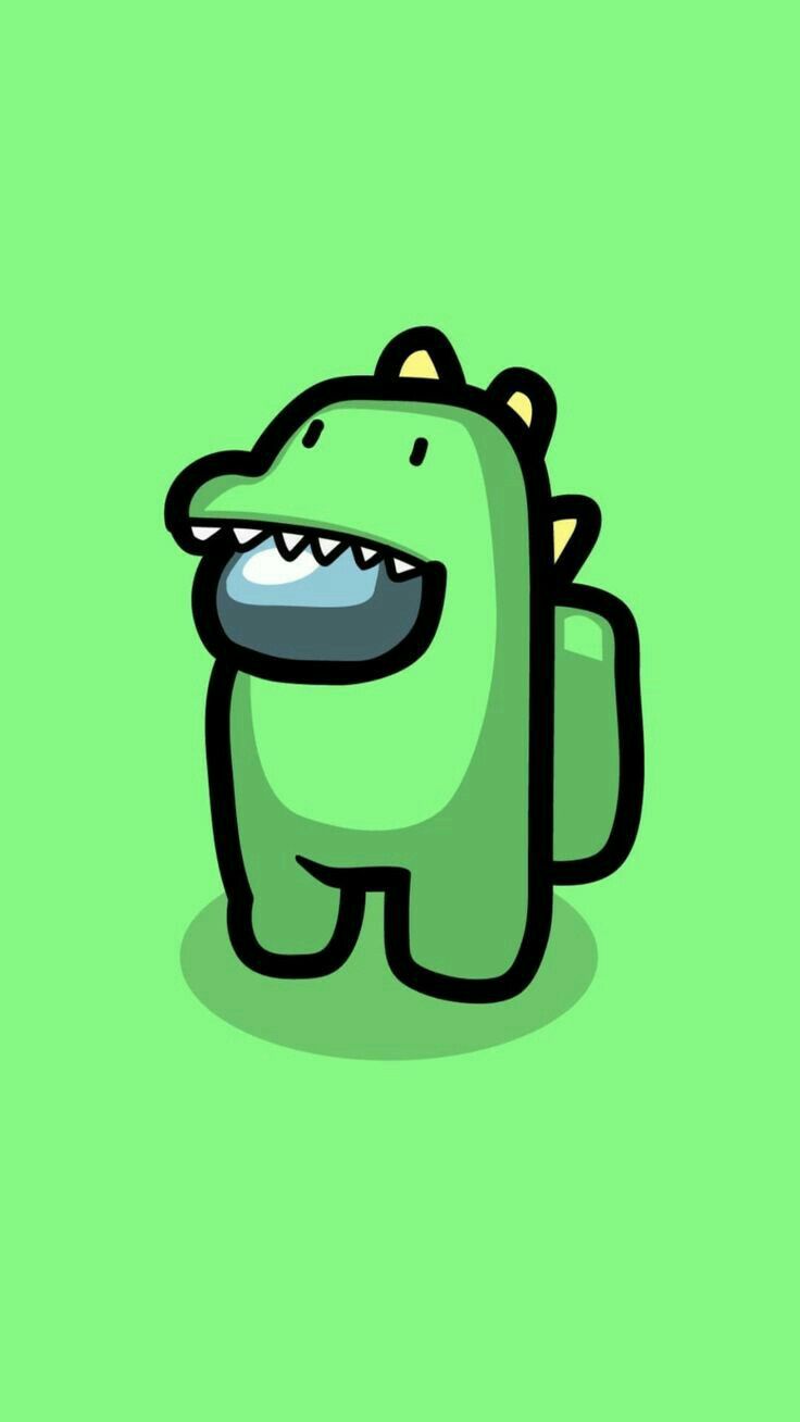 Wallpaper idea.. Green Among us Dino.. [not mine]. Wallpaper iphone cute, Cartoon wallpaper, Cartoon wallpaper iphone