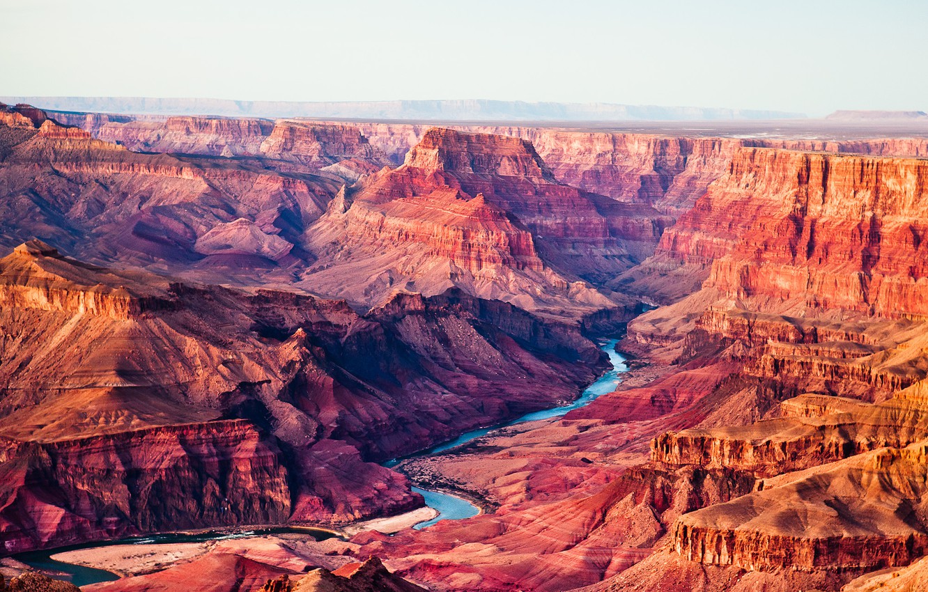 Wallpaper the sky, mountains, river, canyon, USA, Arizona, Grand Canyon image for desktop, section пейзажи