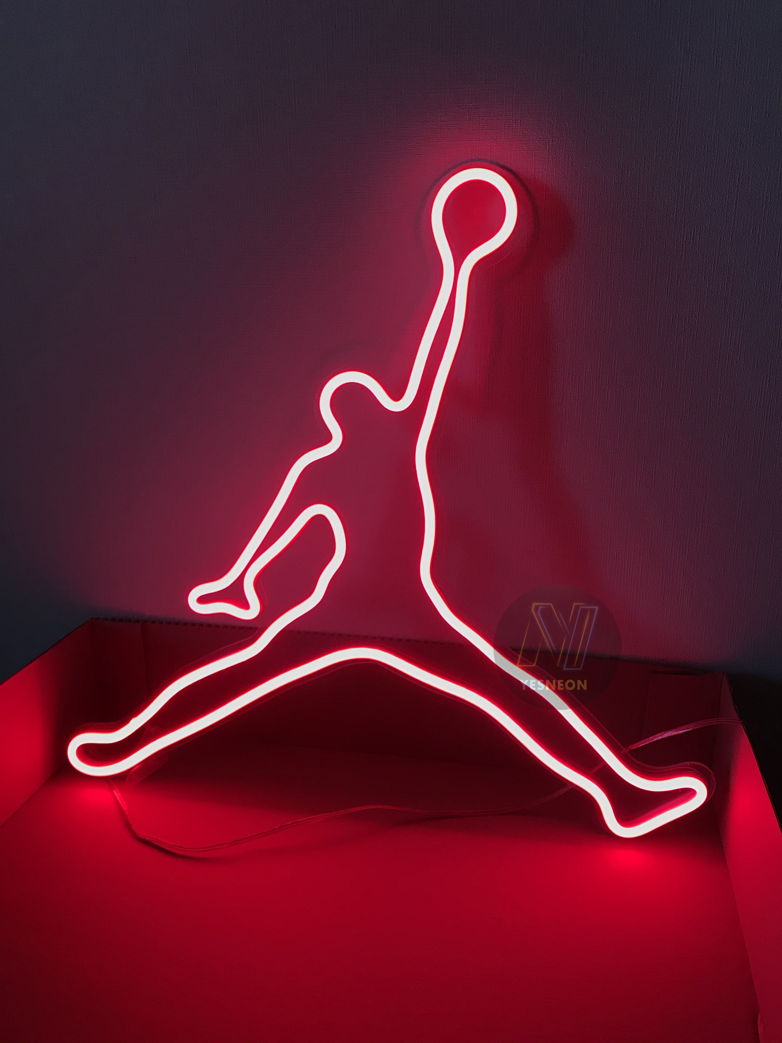 Air Basketball Neon Sign Jumpman 23 for wall and Bedroom light lamp NeonLike Other. Dark red wallpaper, Neon, Neon signs