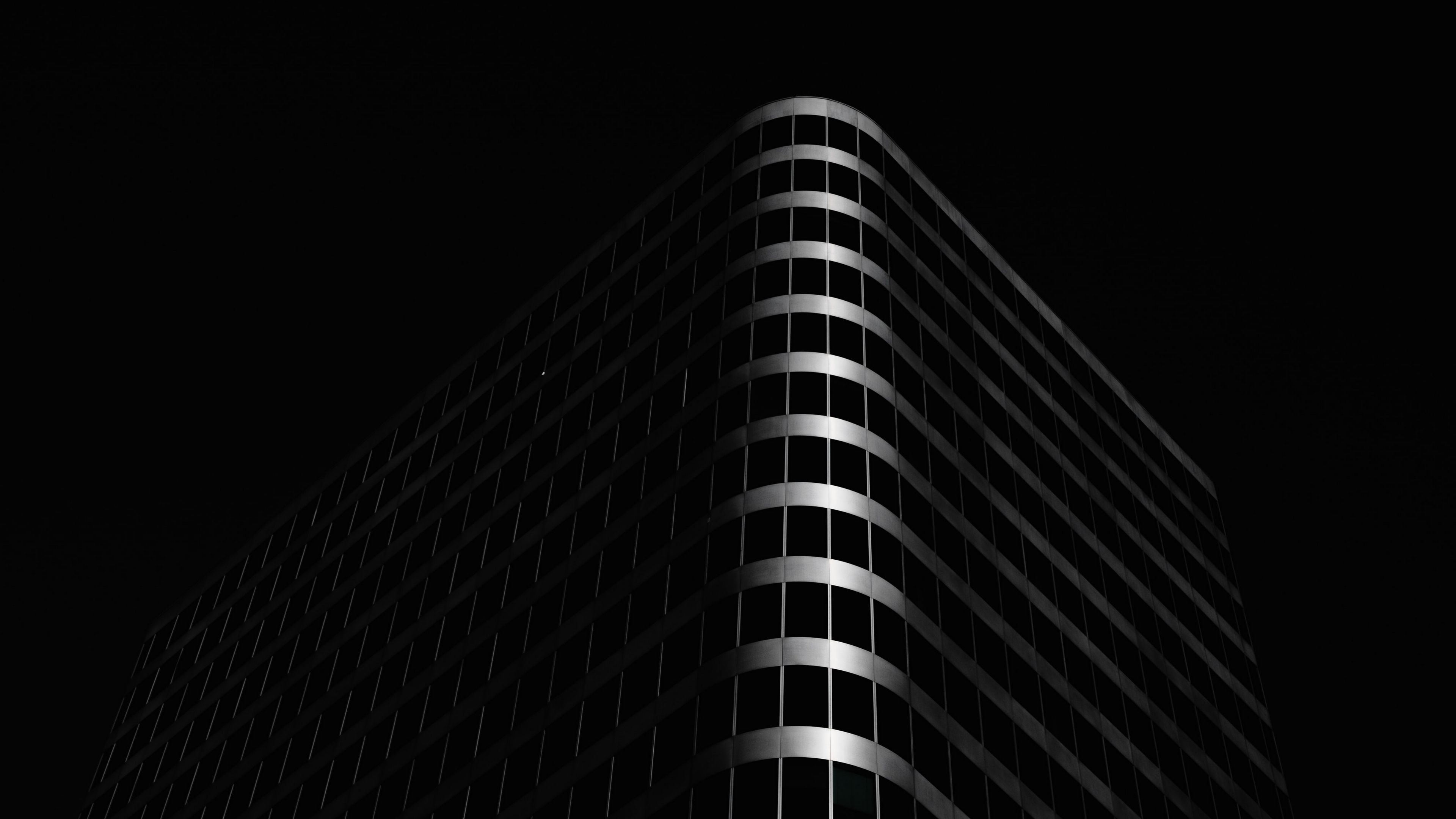 Download wallpaper 3840x2160 building, architecture, black, dark 4k uhd 16:9 HD background