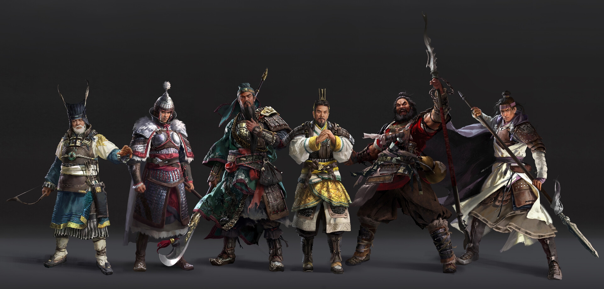 Download 1920x1200 Dynasty Warriors, Huang Zhong, Guan Yu, Liu Bei, Ma Chao, Total War: Three Kingdoms Wallpaper for MacBook Pro 17 inch