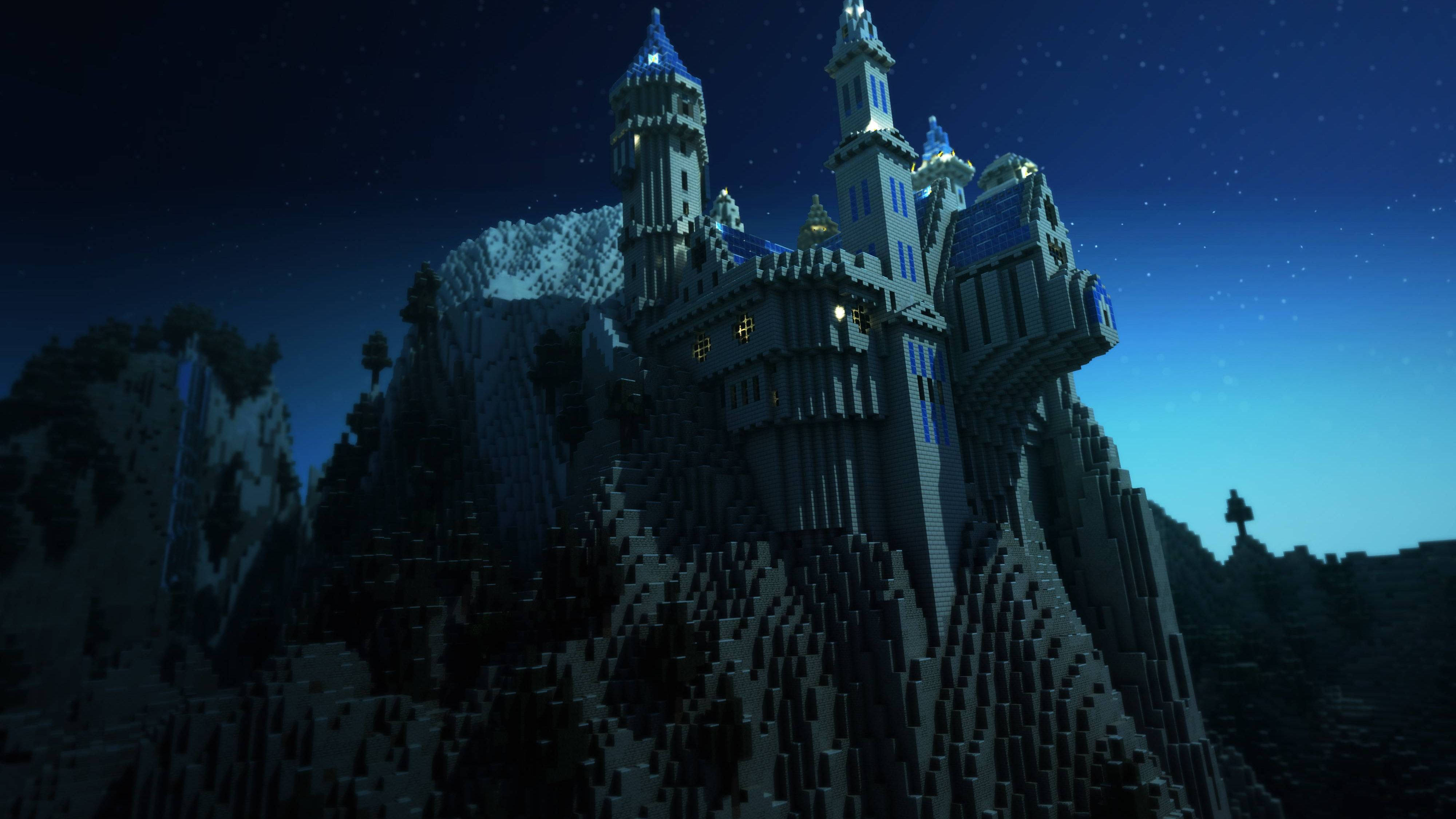 Download 4k Gaming Phone Minecraft Castle Wallpaper