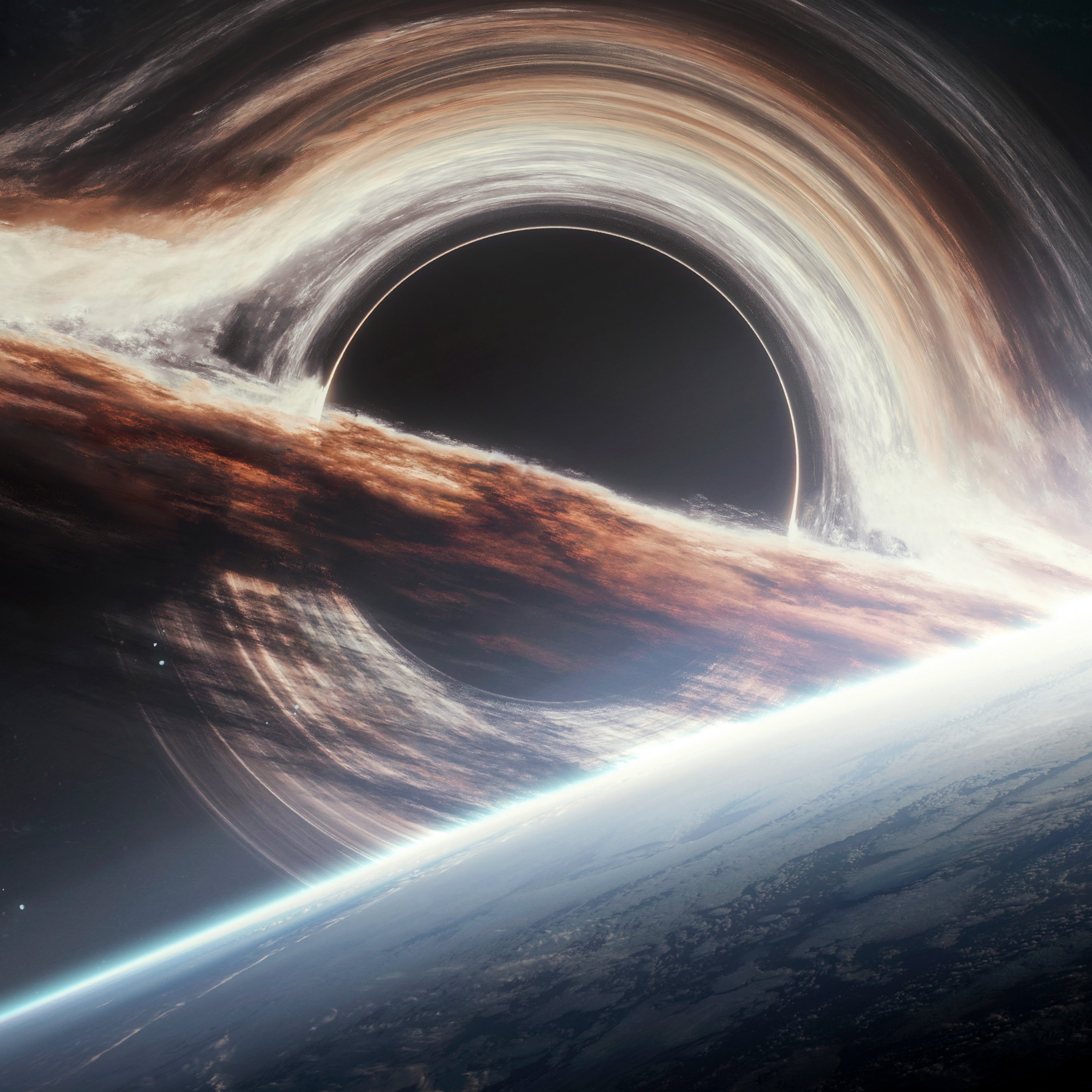 Gargantua black hole Wallpaper 4K, Planet Earth, Cosmos, Space