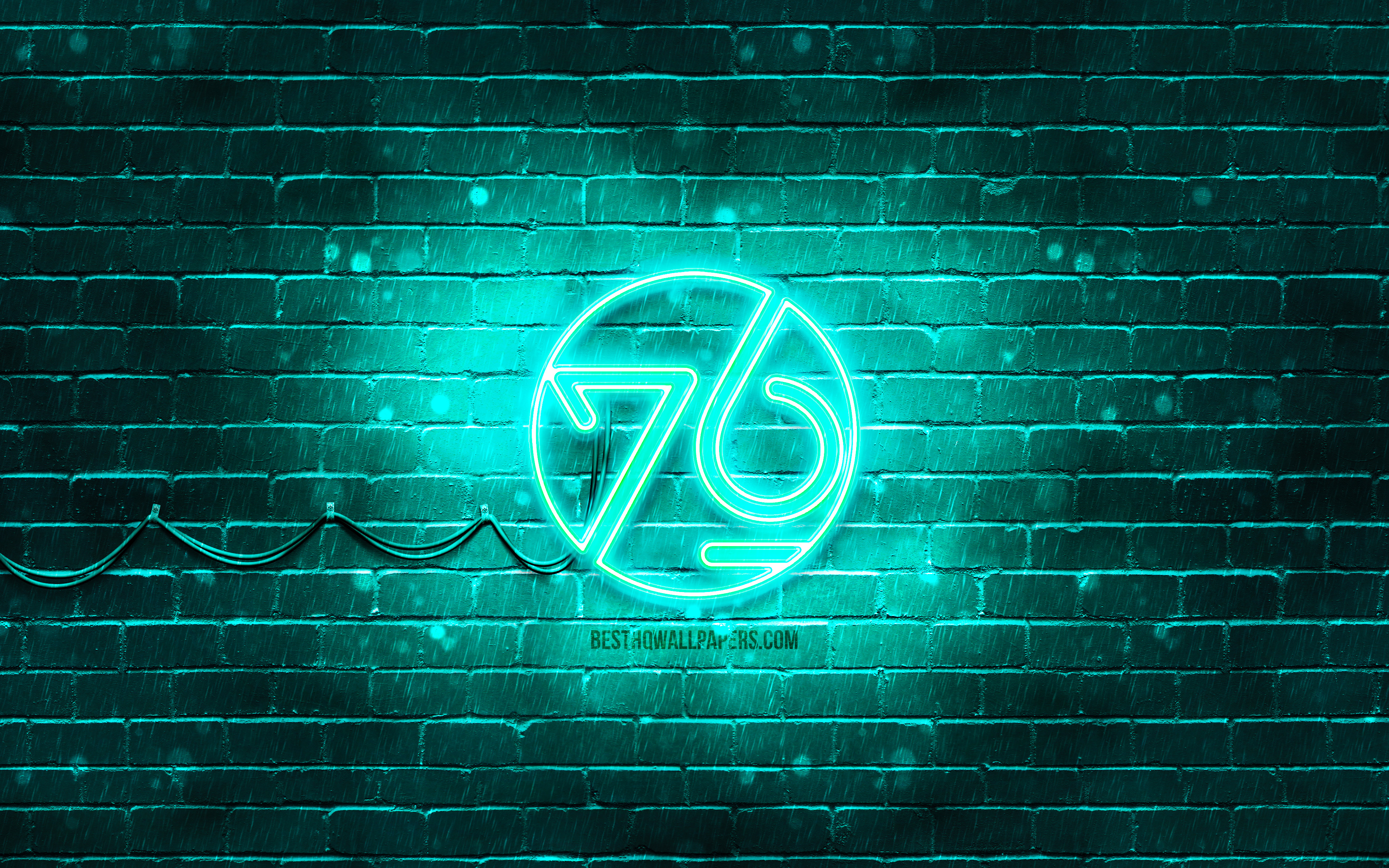 Download wallpaper System76 turquoise logo, 4k, turquoise brickwall, Linux, System76 logo, OS, System76 neon logo, System76 for desktop with resolution 3840x2400. High Quality HD picture wallpaper