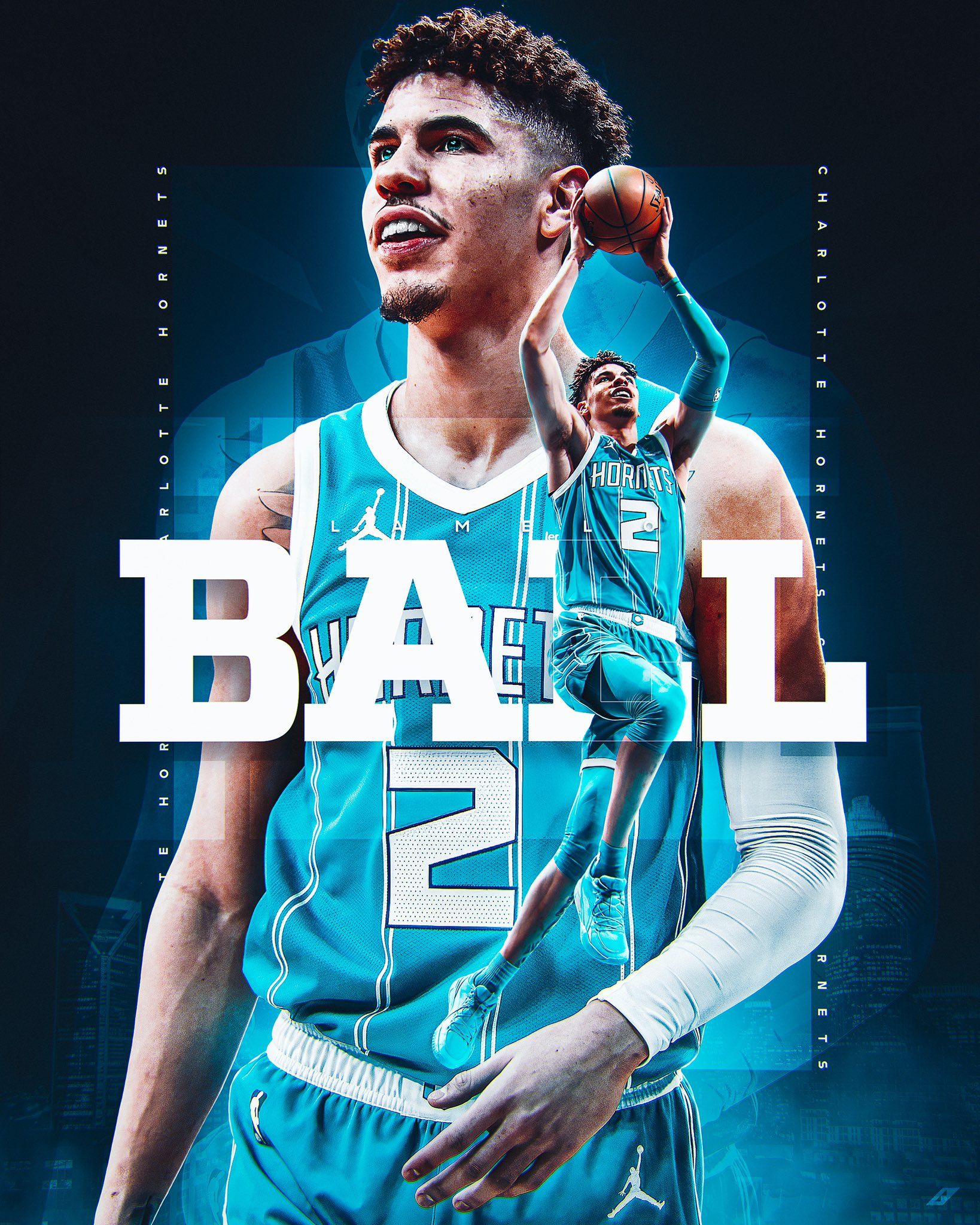 Charlotte Hornets LaMelo Ball 2021 Dunk Mural  Officially Licensed N   Fathead