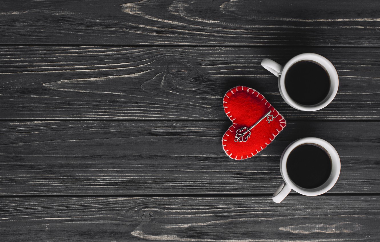 Wallpaper love, heart, coffee, Cup, love, heart, wood, cup, key, romantic, coffee, valentine image for desktop, section настроения