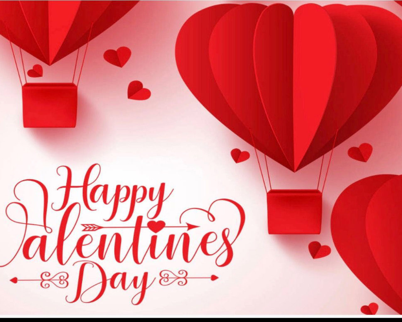 Happy Valentines Day Hearts hot air balloon Wallpaper HD, Wallpaper13.com