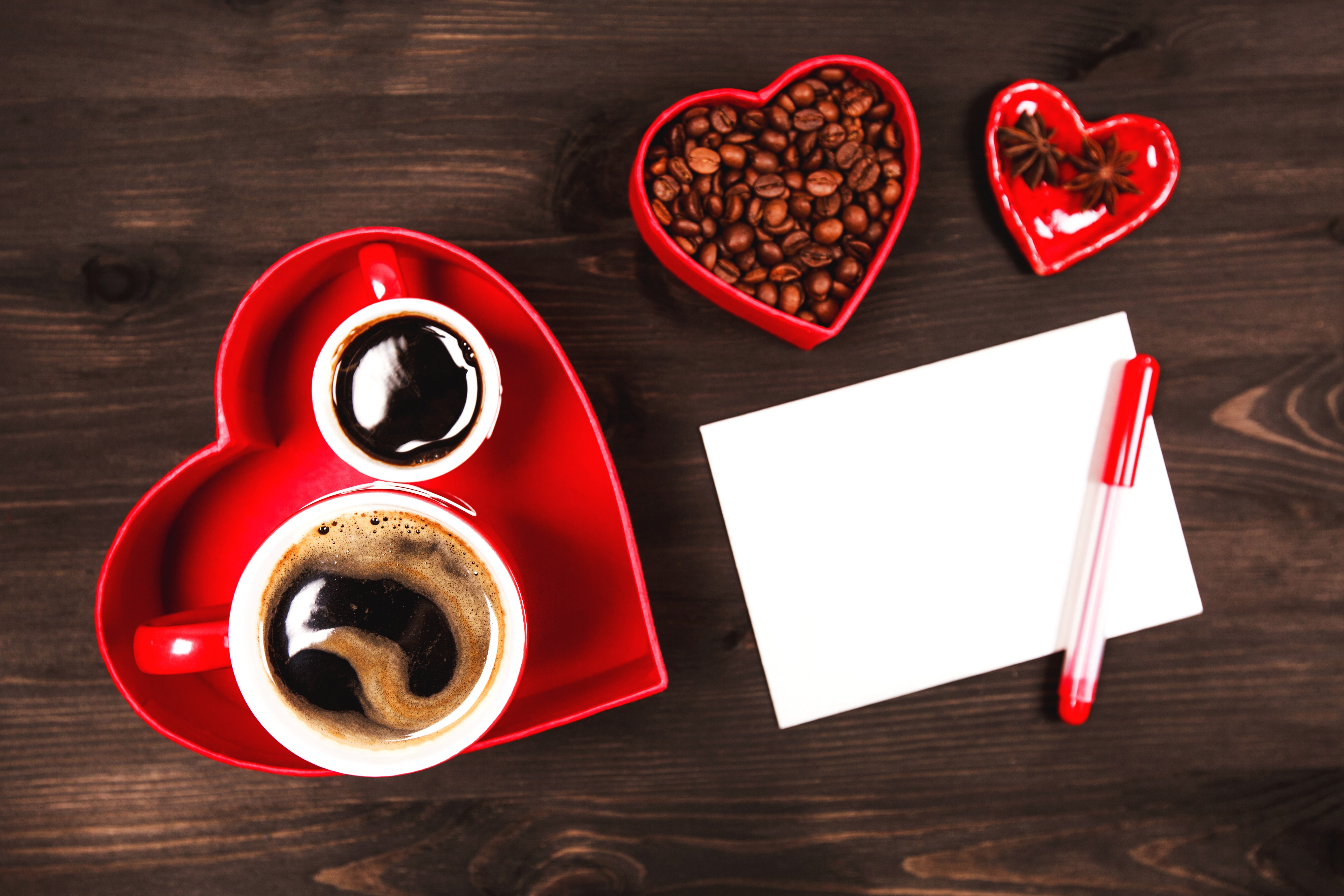 4K, 5K, Valentine's Day, Coffee, Heart, Grain, Cup Gallery HD Wallpaper