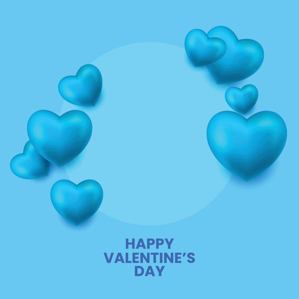 Valentines day cute blue hearts background