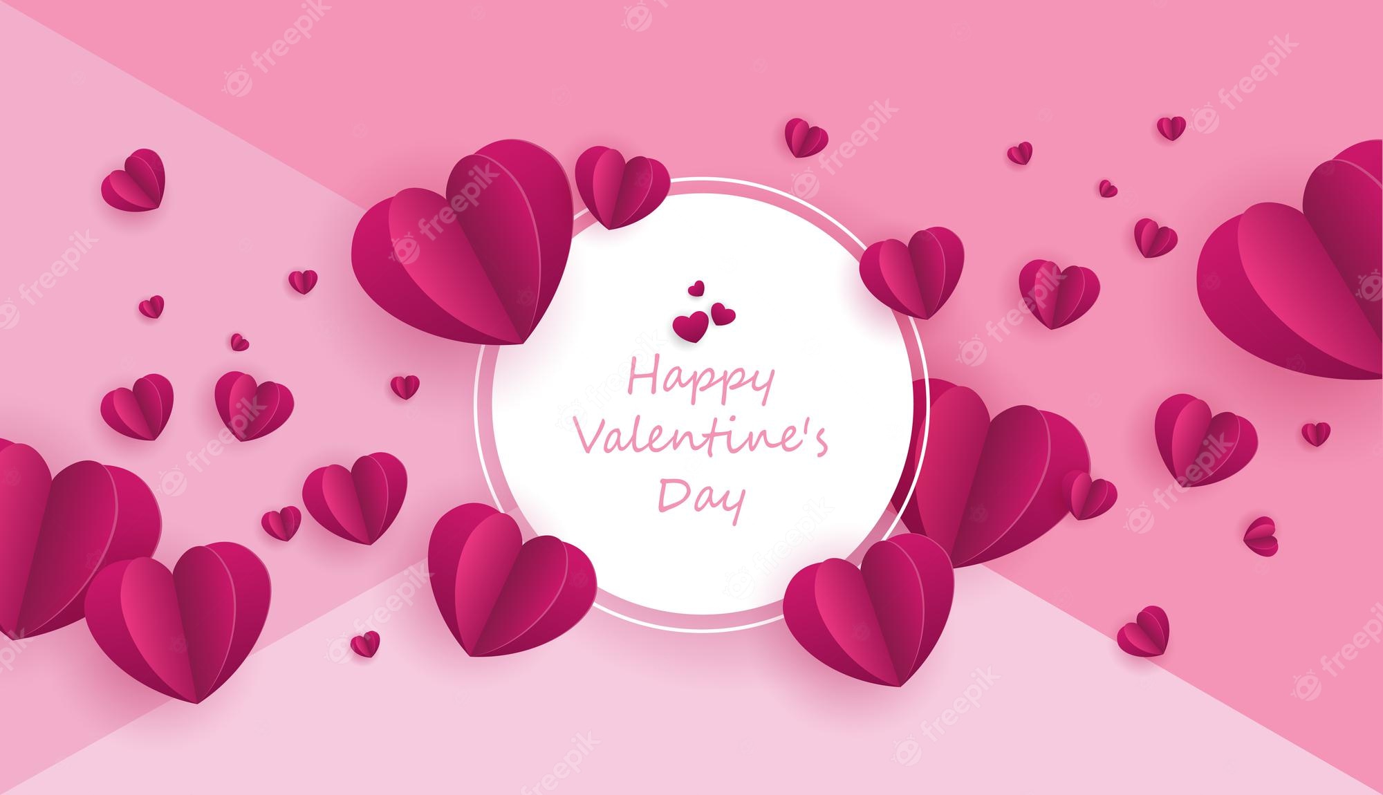Premium Vector. Paper art of love and valentine day with paper heart on the blue sky can be used for wallpaper