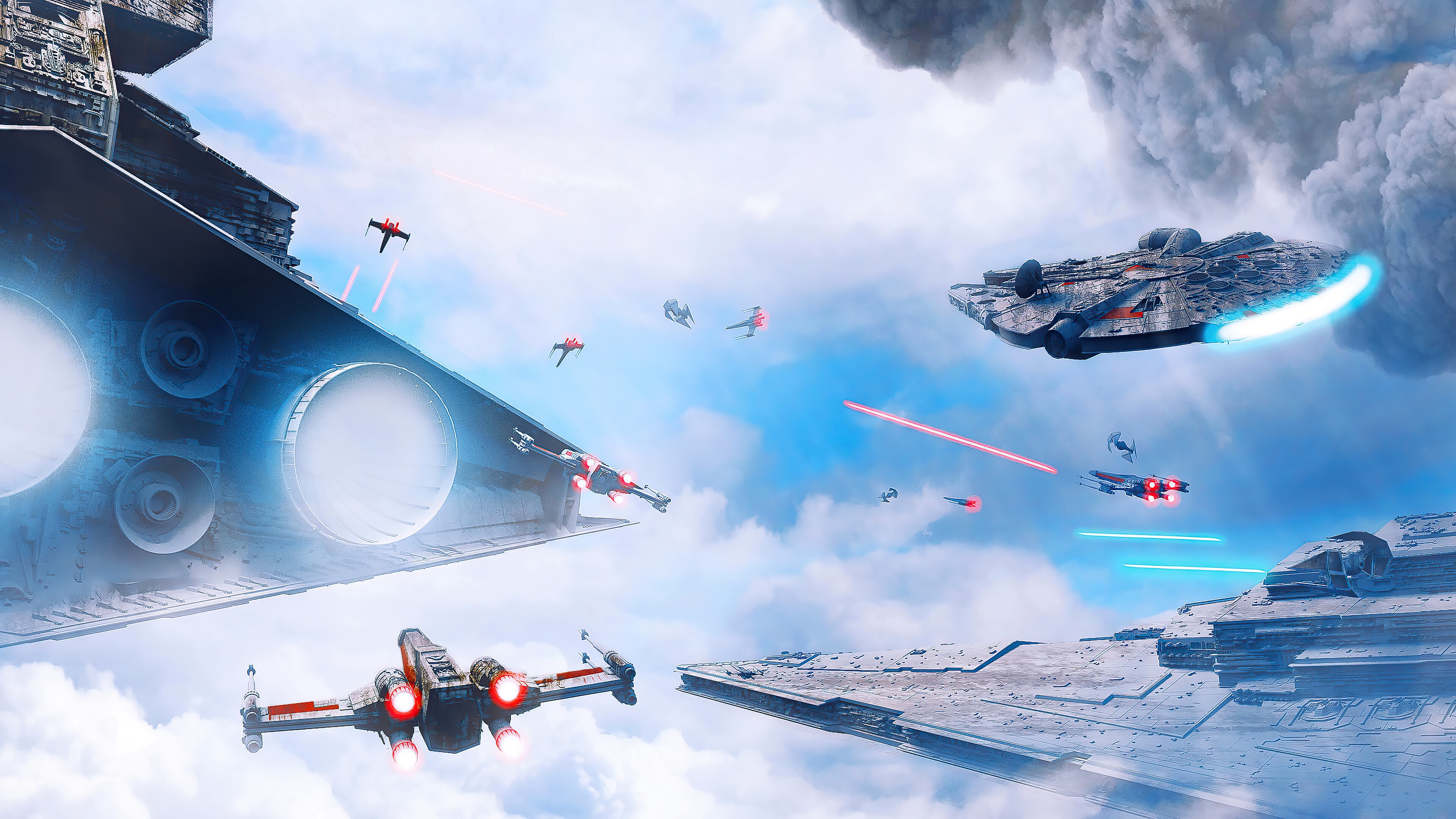 wallpaper, star wars, starship, cruiser, battle, 4k, HD Gallery HD Wallpaper