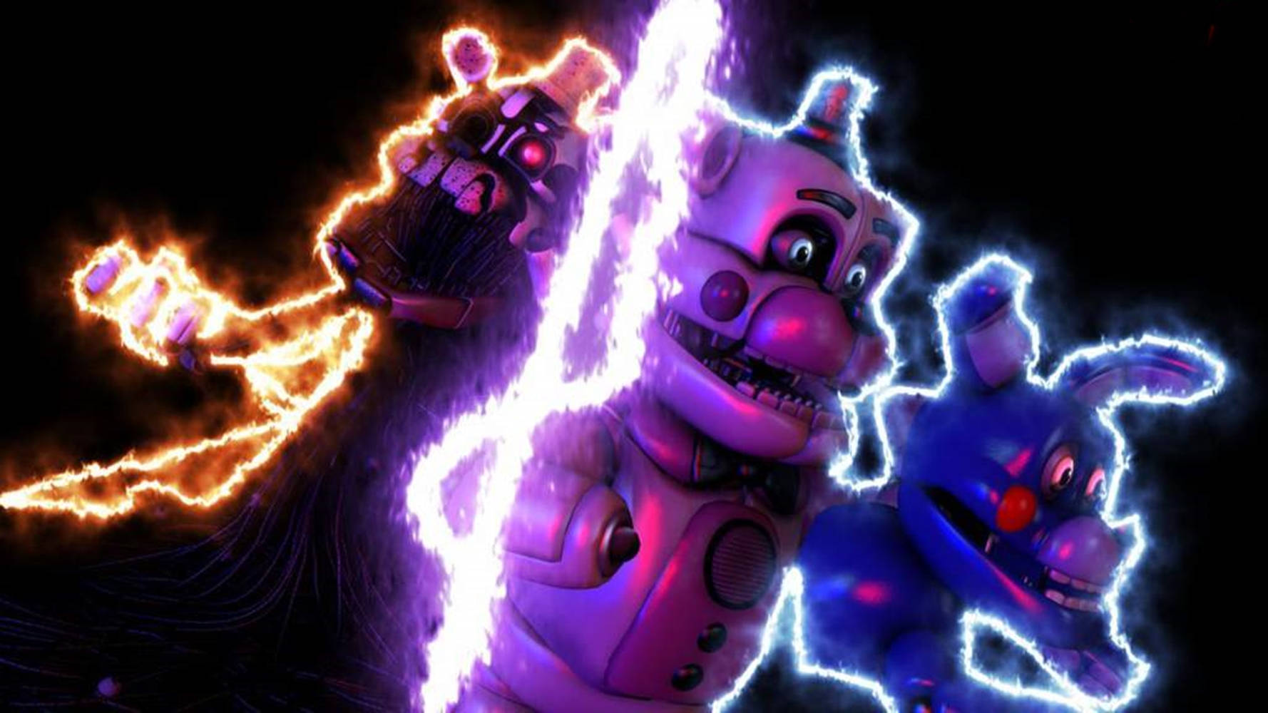Download Five Nights At Freddy's Security Breach Neon Toys Wallpaper