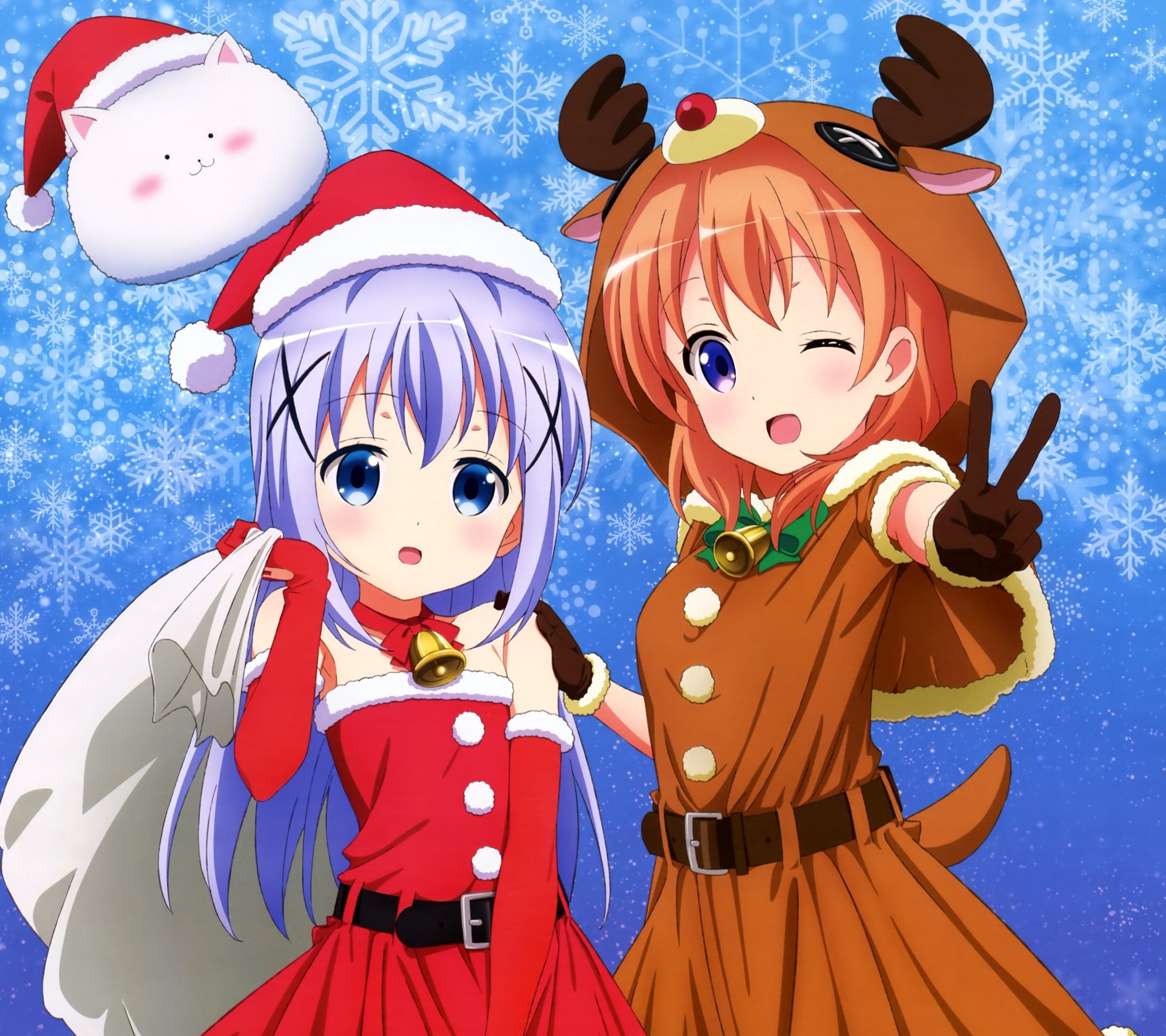 Christmas anime 2017 Gochumon wa Usagi Desu ka Cocoa Hoto Chino Kafu.Android wallpaper 2160×1920