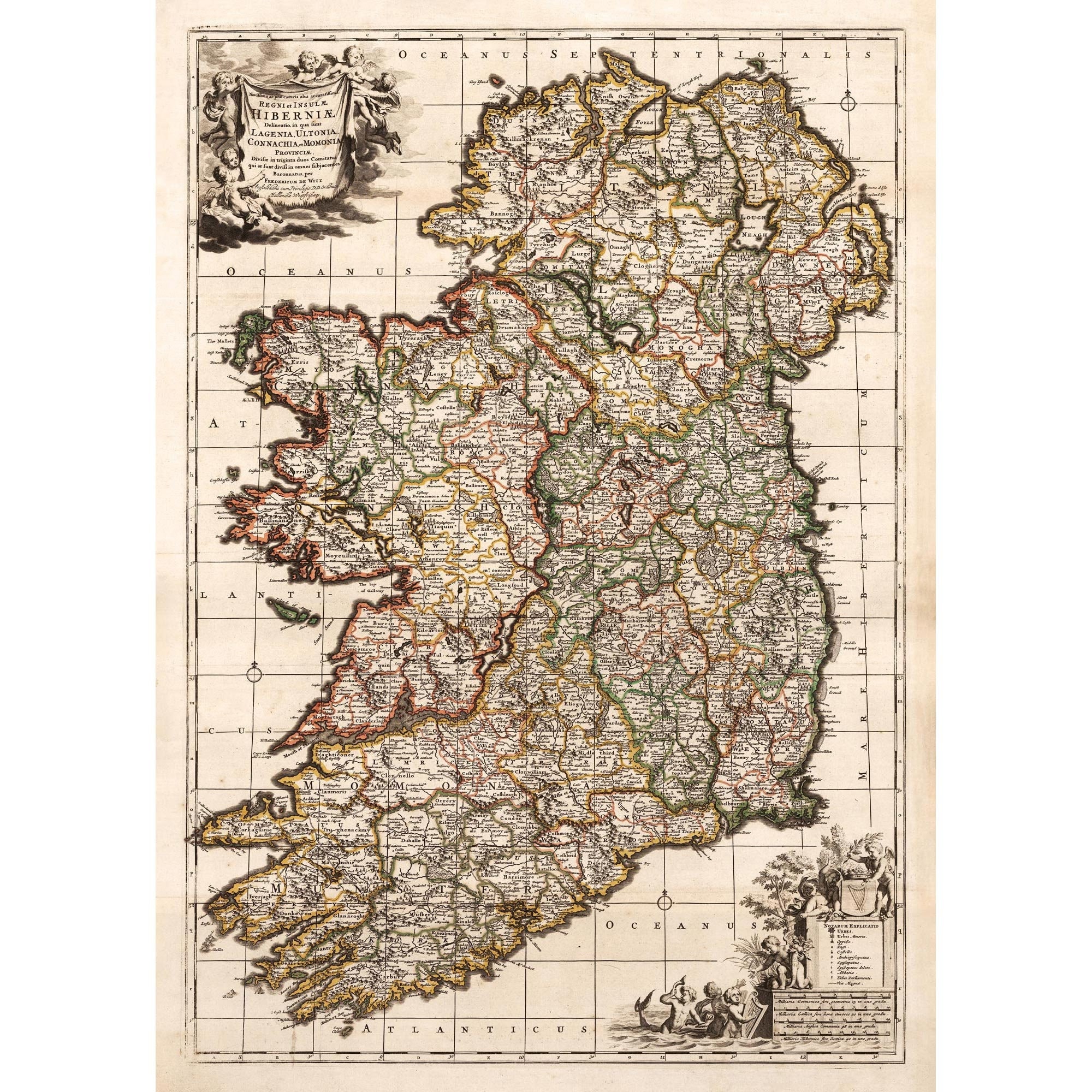 Ireland Map 1720 Old Map of Ireland in High Resolution Prints