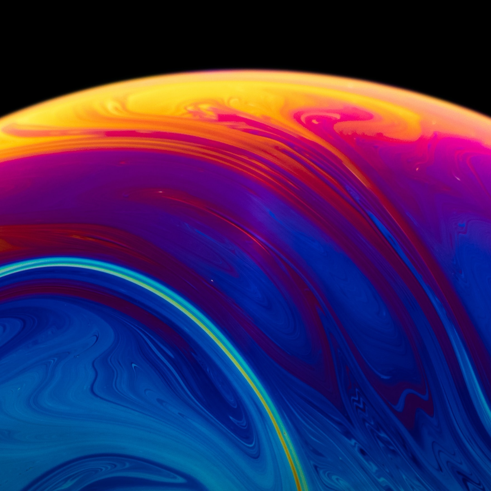 Soap Bubble Wallpaper 4K, Black background, Abstract