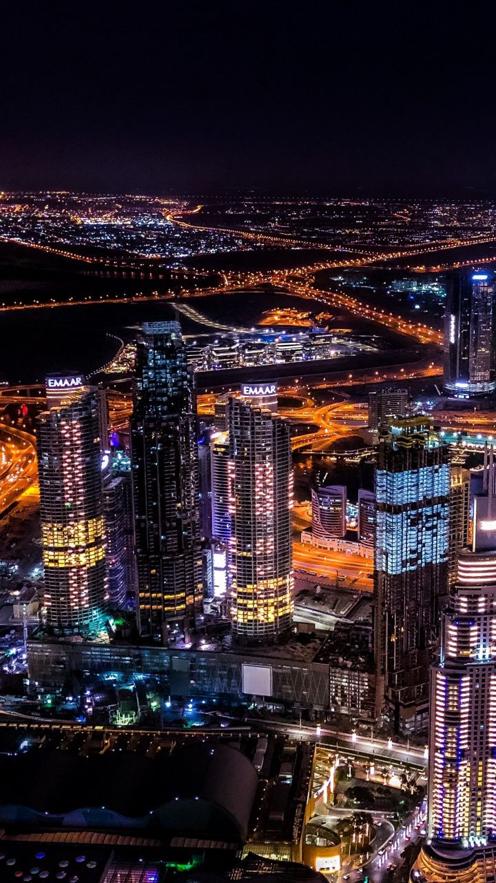 Free download Night cityscape buildings Dubai 720x1280 wallpaper New york [720x1280] for your Desktop, Mobile & Tablet. Explore Dubai Aesthetic Wallpaper. Dubai Skyline Wallpaper, Dubai 4K Wallpaper, Dubai Wallpaper HD