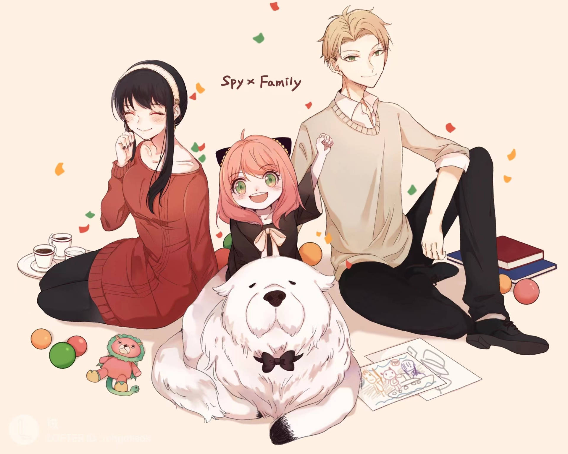 Download Spy X Family Seated Together Wallpaper