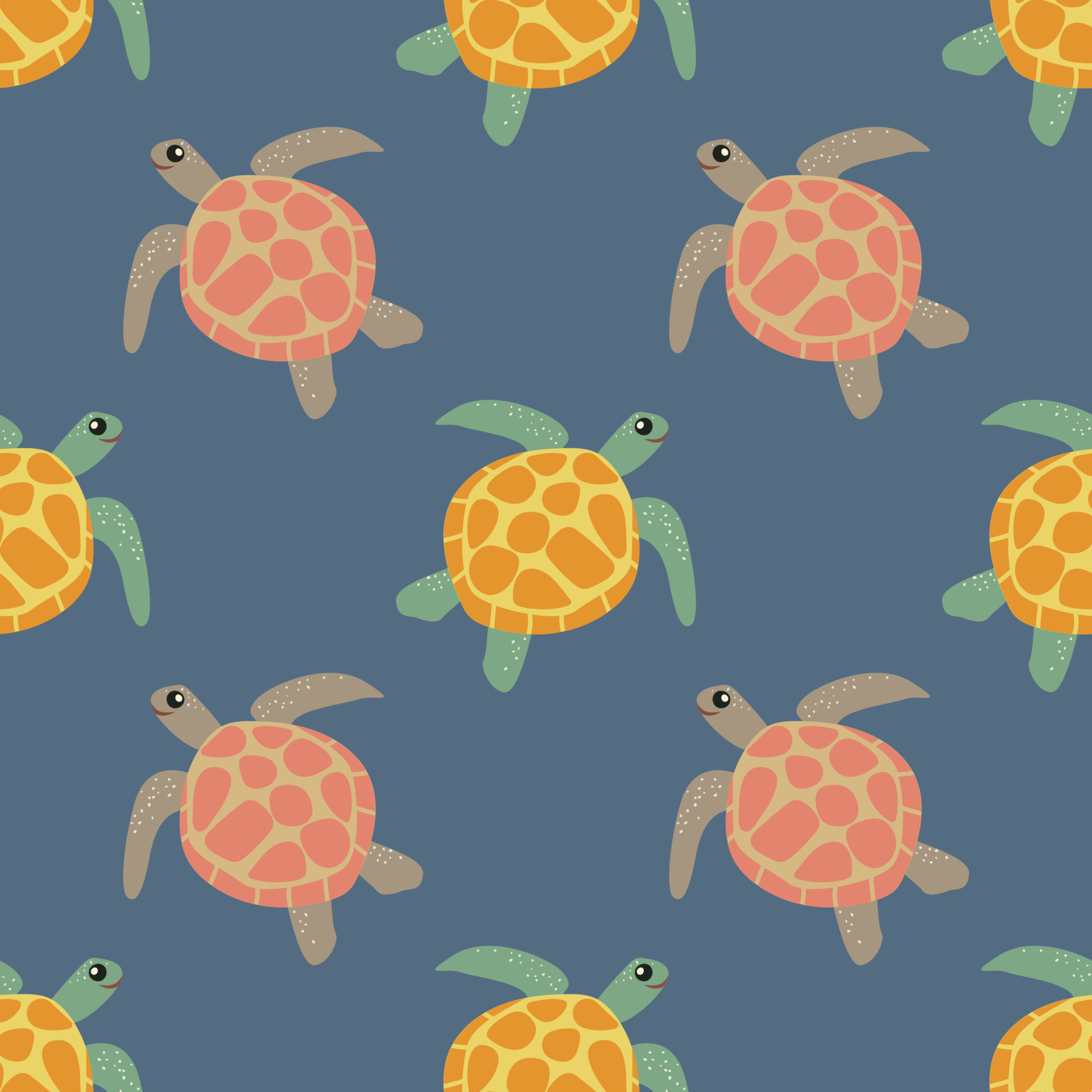 Marine pattern. Sea turtle. Seamless vector pattern. Background, Concept for wallpaper, wrapping paper, cards