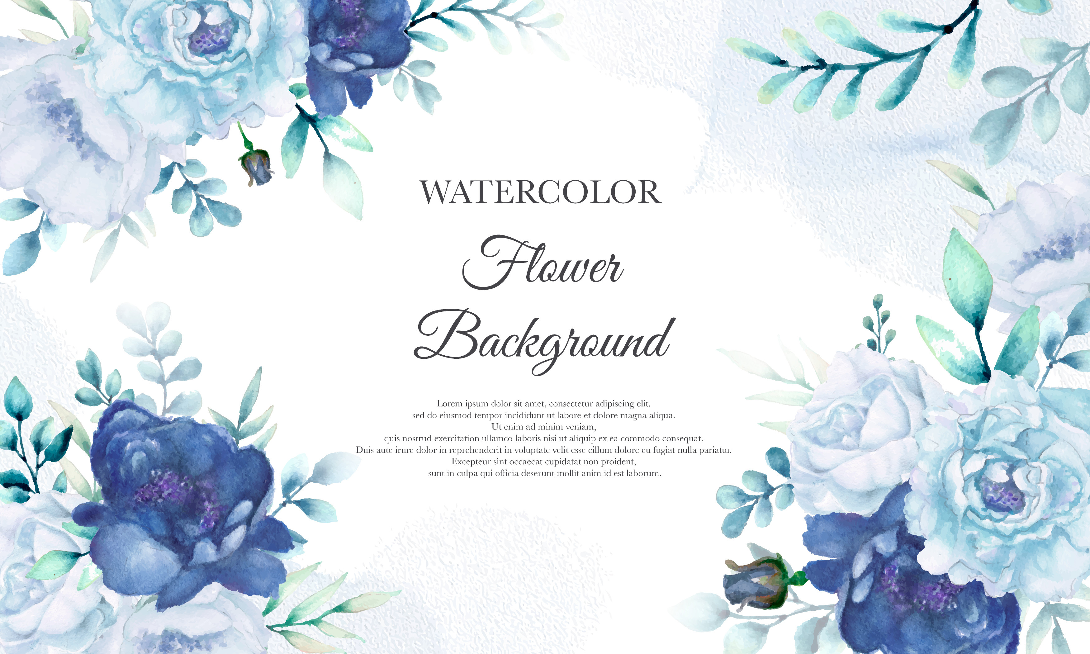 Watercolor Blue Floral Background Graphic by dinomikael01 · Creative Fabrica