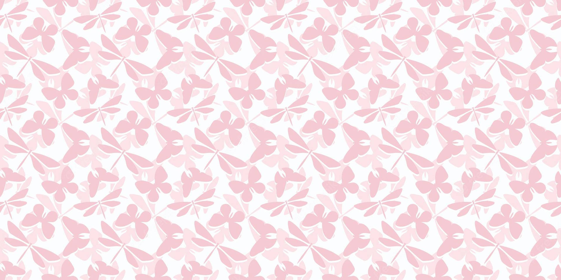 Download Coquette Pink Butterfly And Dragonfly Wallpaper