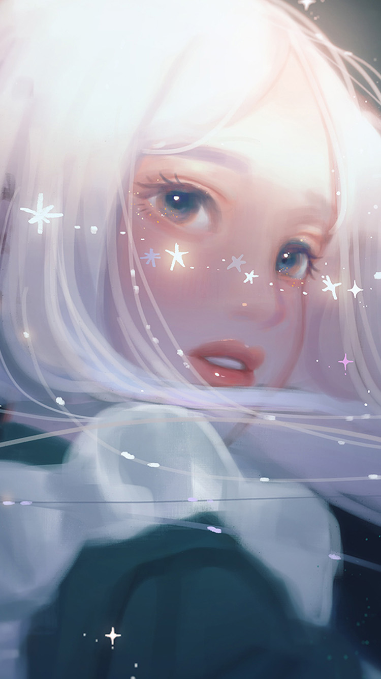 Art Girl White Anime Cute Wallpaper