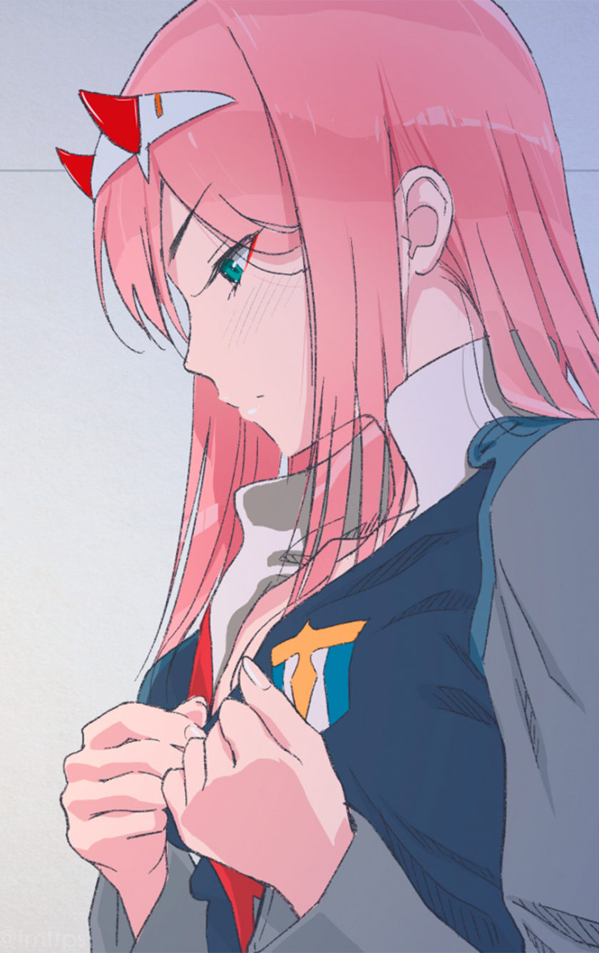Download wallpaper 840x1336 anime girl, pink hair, beautiful, artwork, zero two, iphone 5, iphone 5s, iphone 5c, ipod touch, 840x1336 HD background, 9676