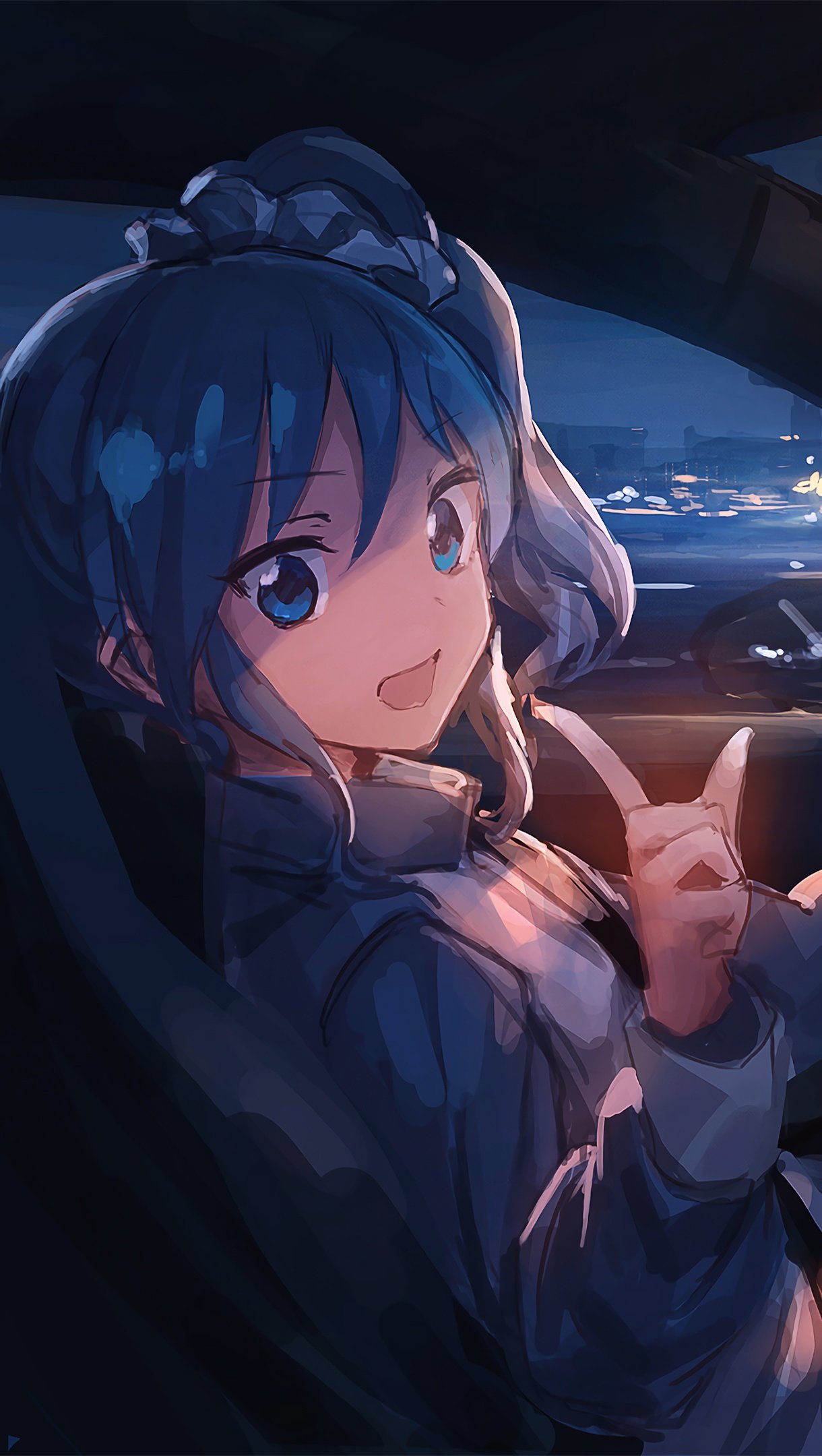 Anime girl driving Wallpaper 4k for iPhone and Mobile Phone
