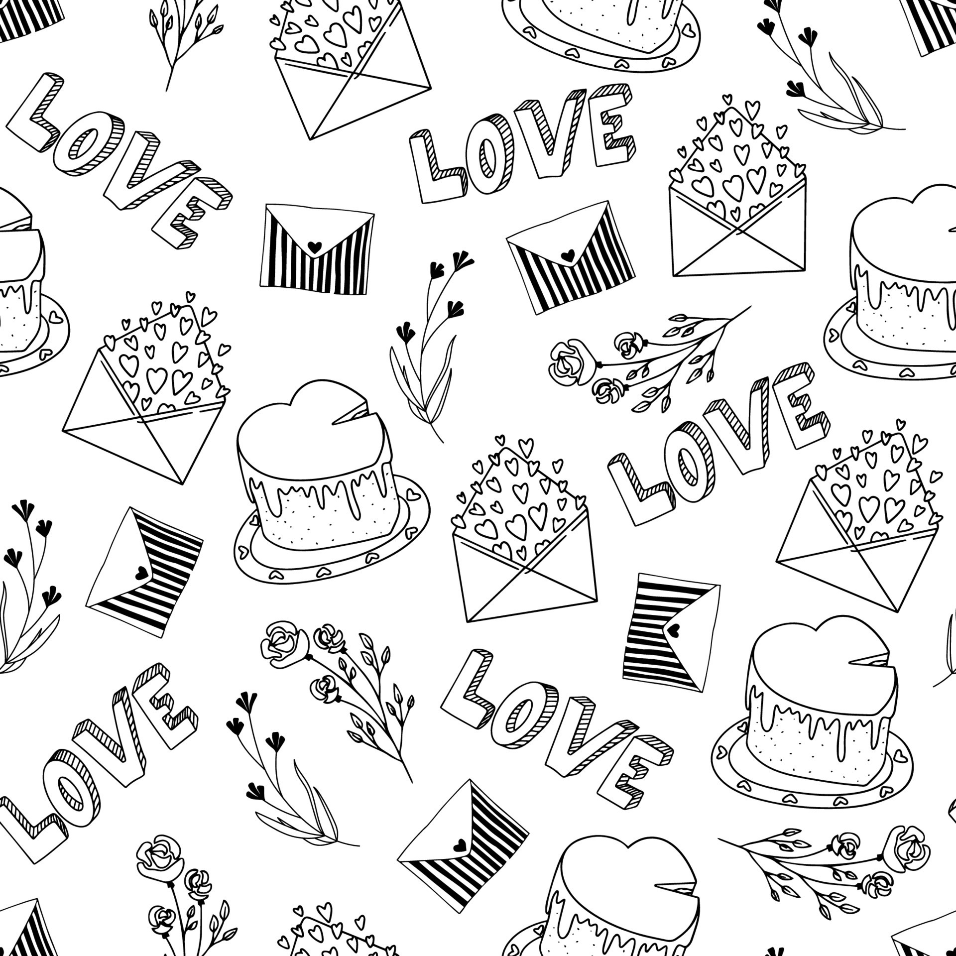 Abstract seamless pattern valentine day for wallpaper design. Simple graphic ornament