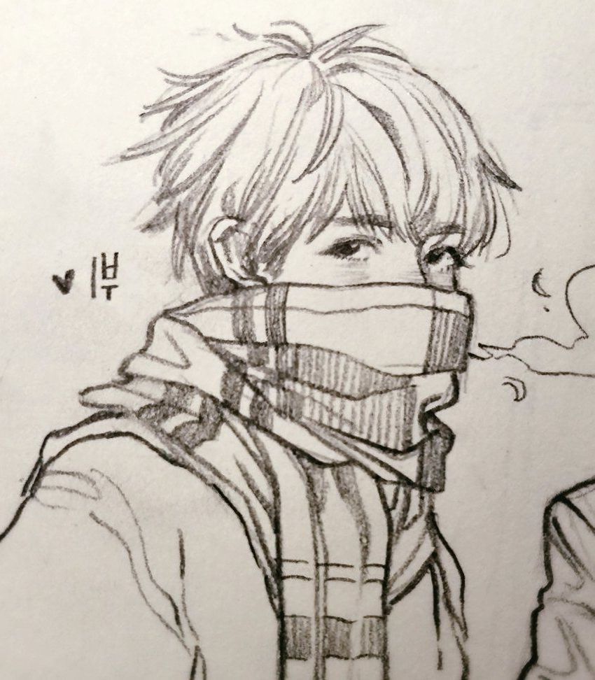 Awesome BTS Anime Wallpaper - Anime sketch, Anime drawings sketches, Drawings