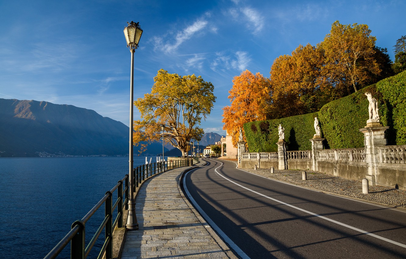 Wallpaper street, Villa, Italy, lake Como, stanua, Tremezzo image for desktop, section пейзажи