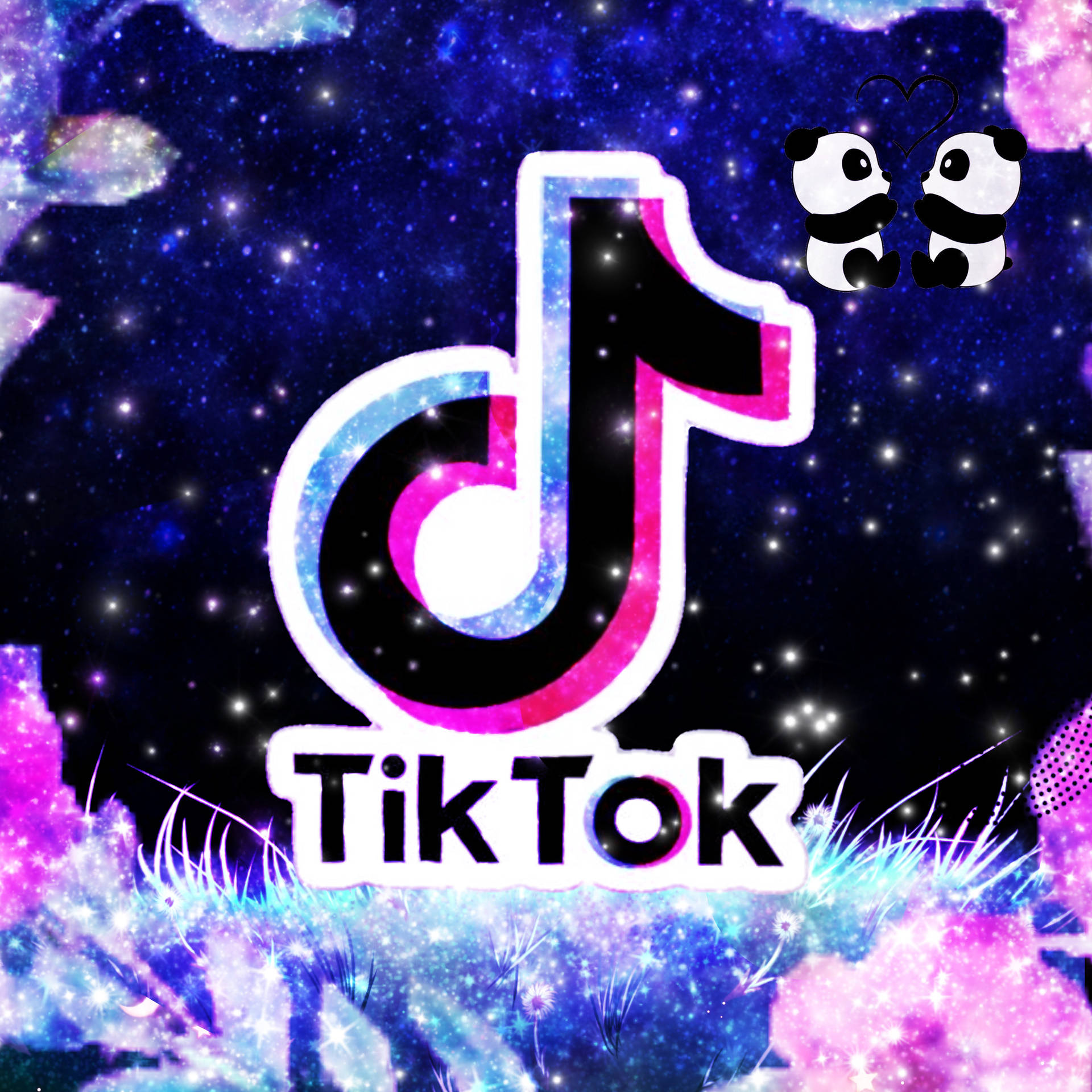 Download Sparkling Glitter Tiktok Logo Wallpaper