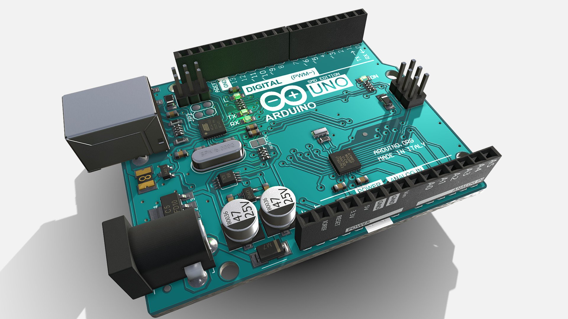 Arduino UNO REV3 SMD version Royalty Free 3D model by F2A [837b215]