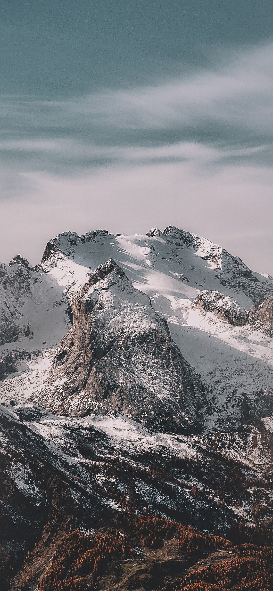 Mountain Snow Winter Sky Nature Wallpaper