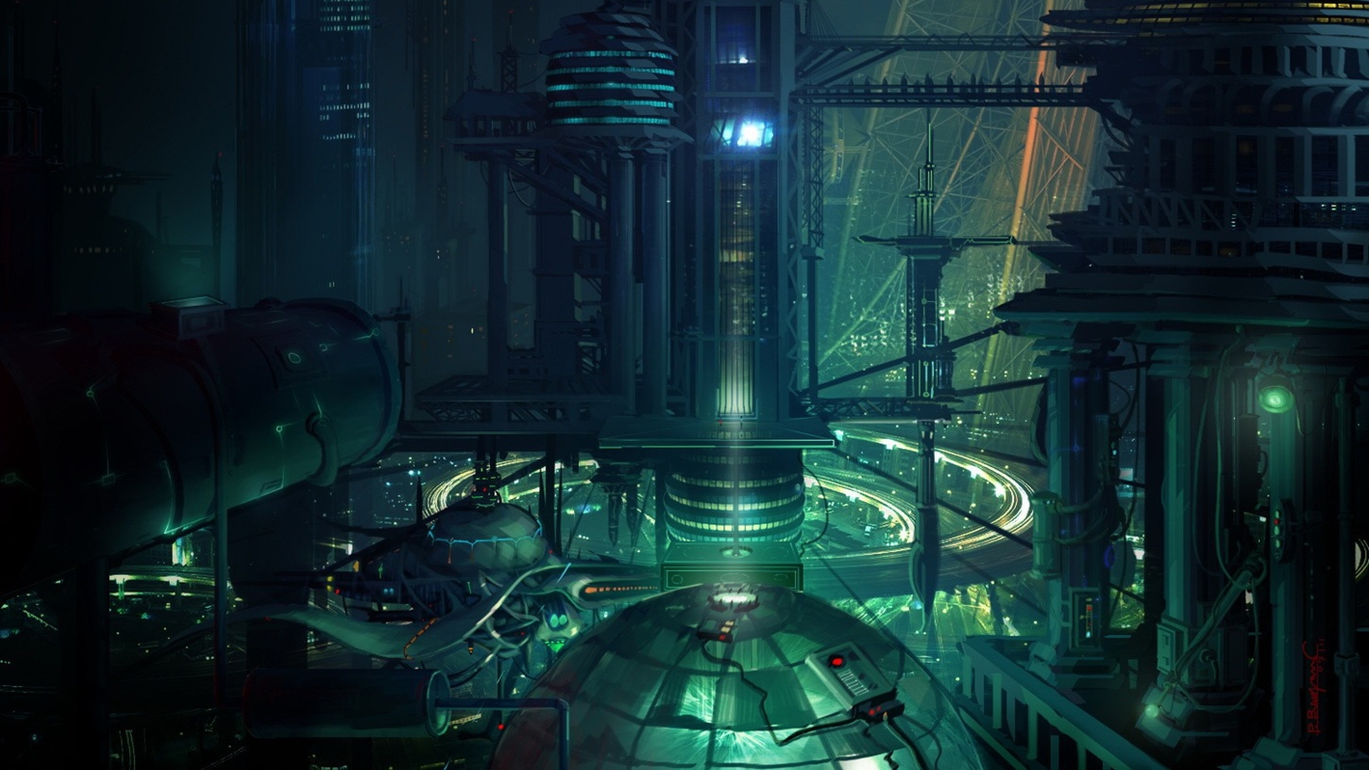 Futuristic Sci Fi City HD Wallpaper