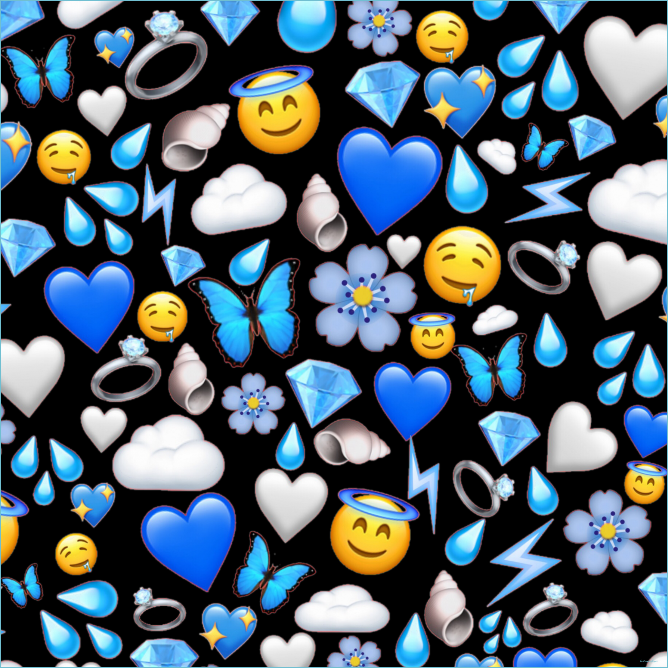 Emoji Blue Wallpaper Free Emoji Blue Background