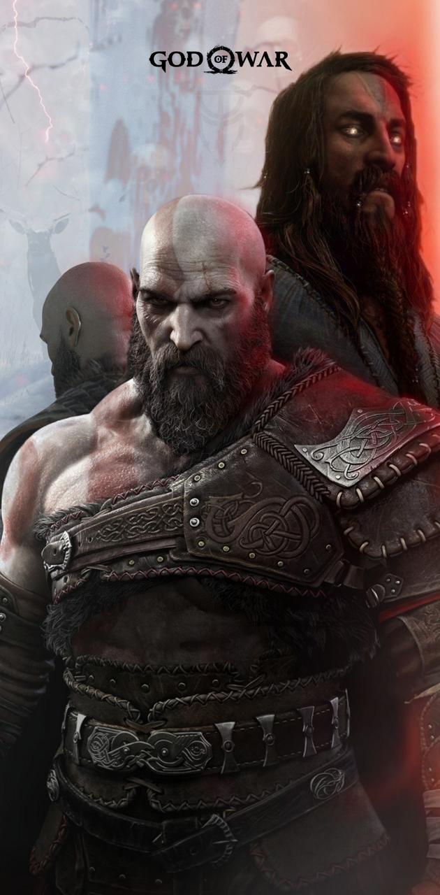 God of War Ragnarok  Atreus Kratos and Bear 4K wallpaper download