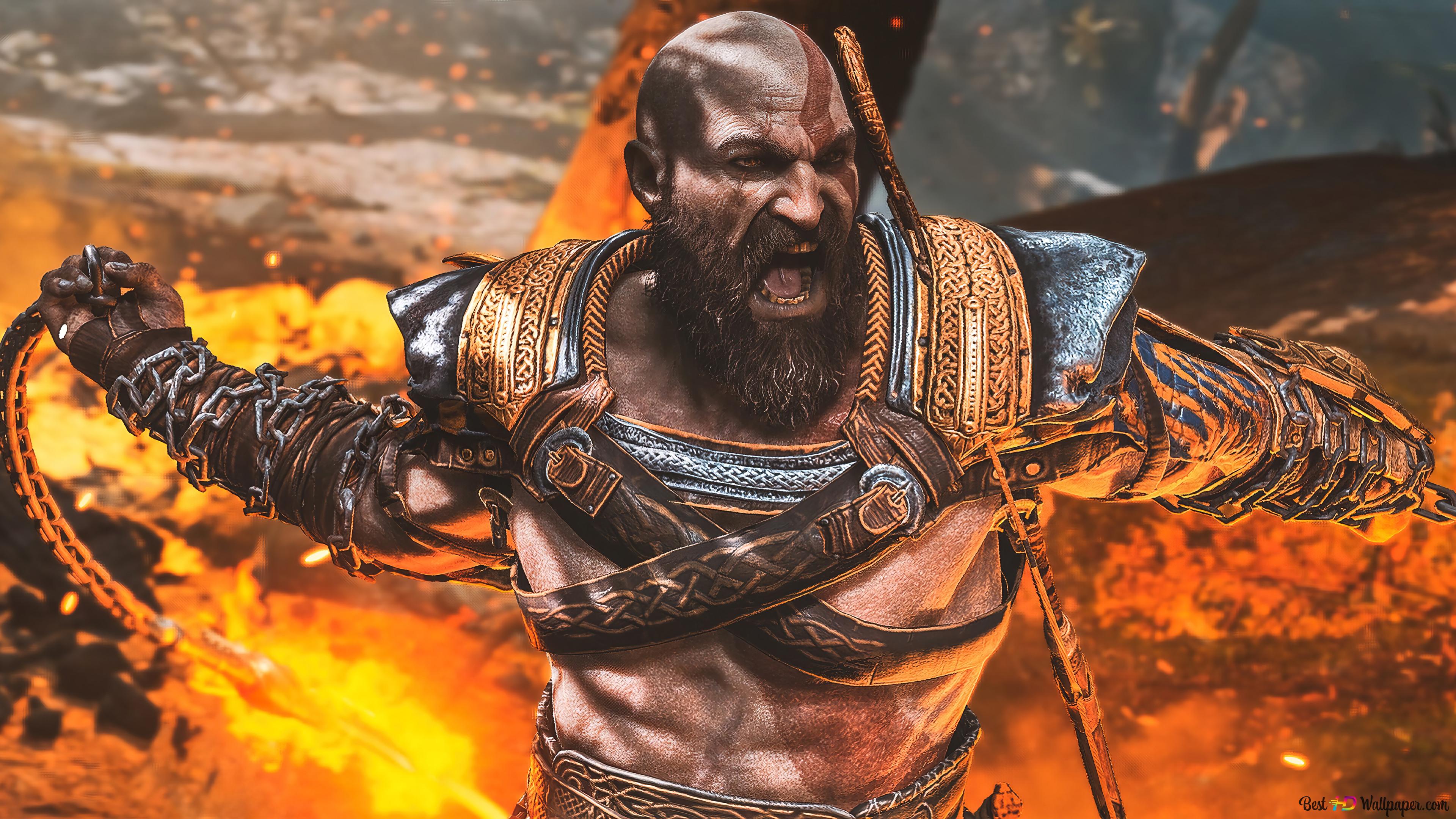 Kratos from God of War Ragnarok 4K wallpaper download