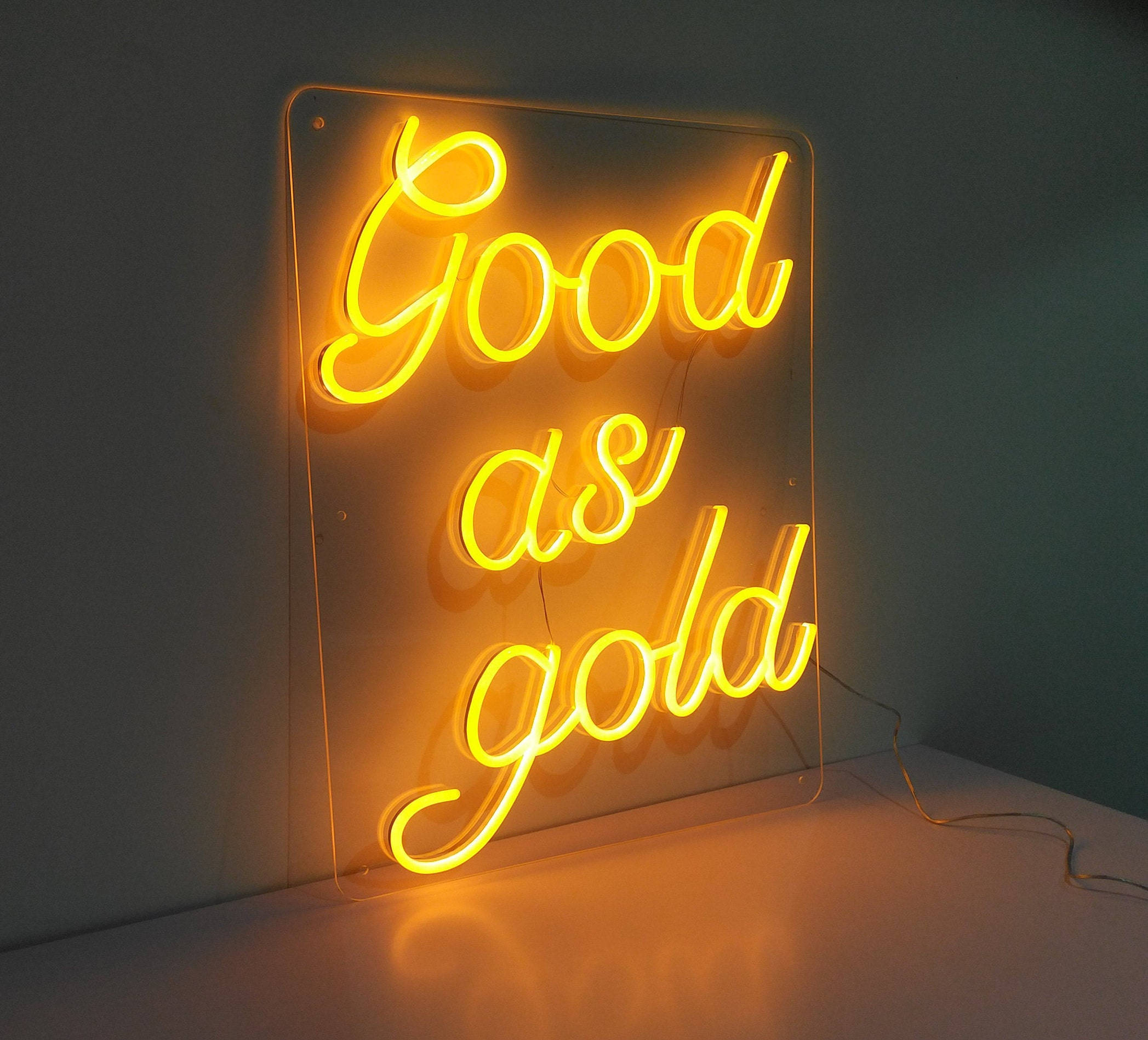 Download Good As Gold Quote Neon Yellow Wallpaper