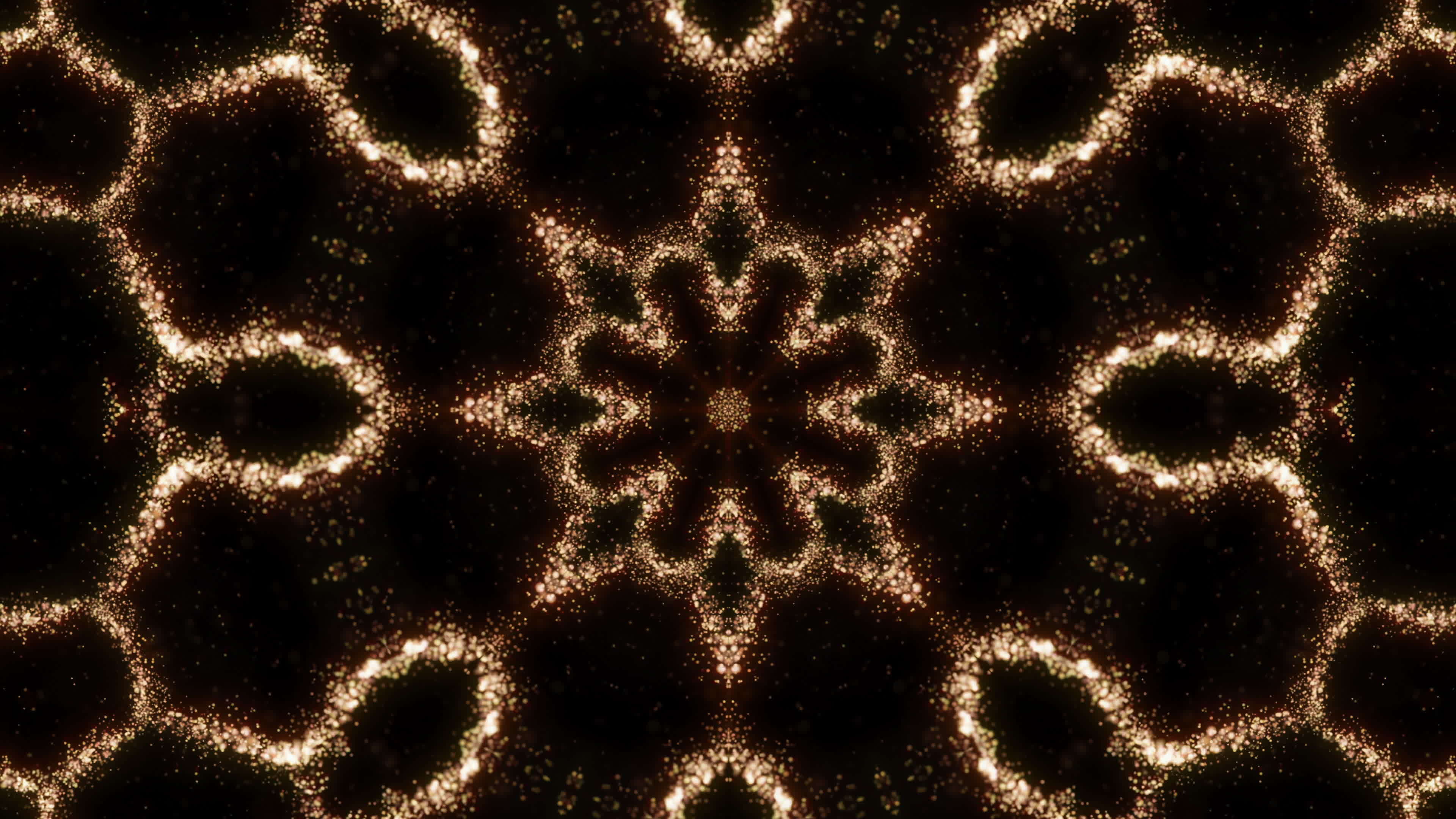 Vj Loop Gold Neon kaleidoscope. Seamless animation