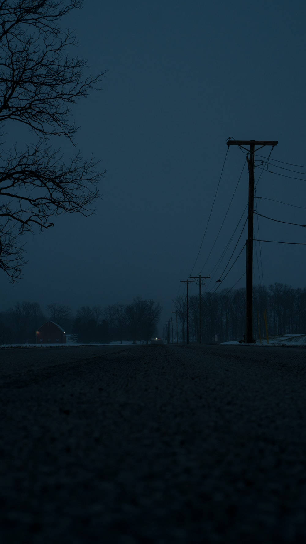 Download Dark Night In Country Road Wallpaper