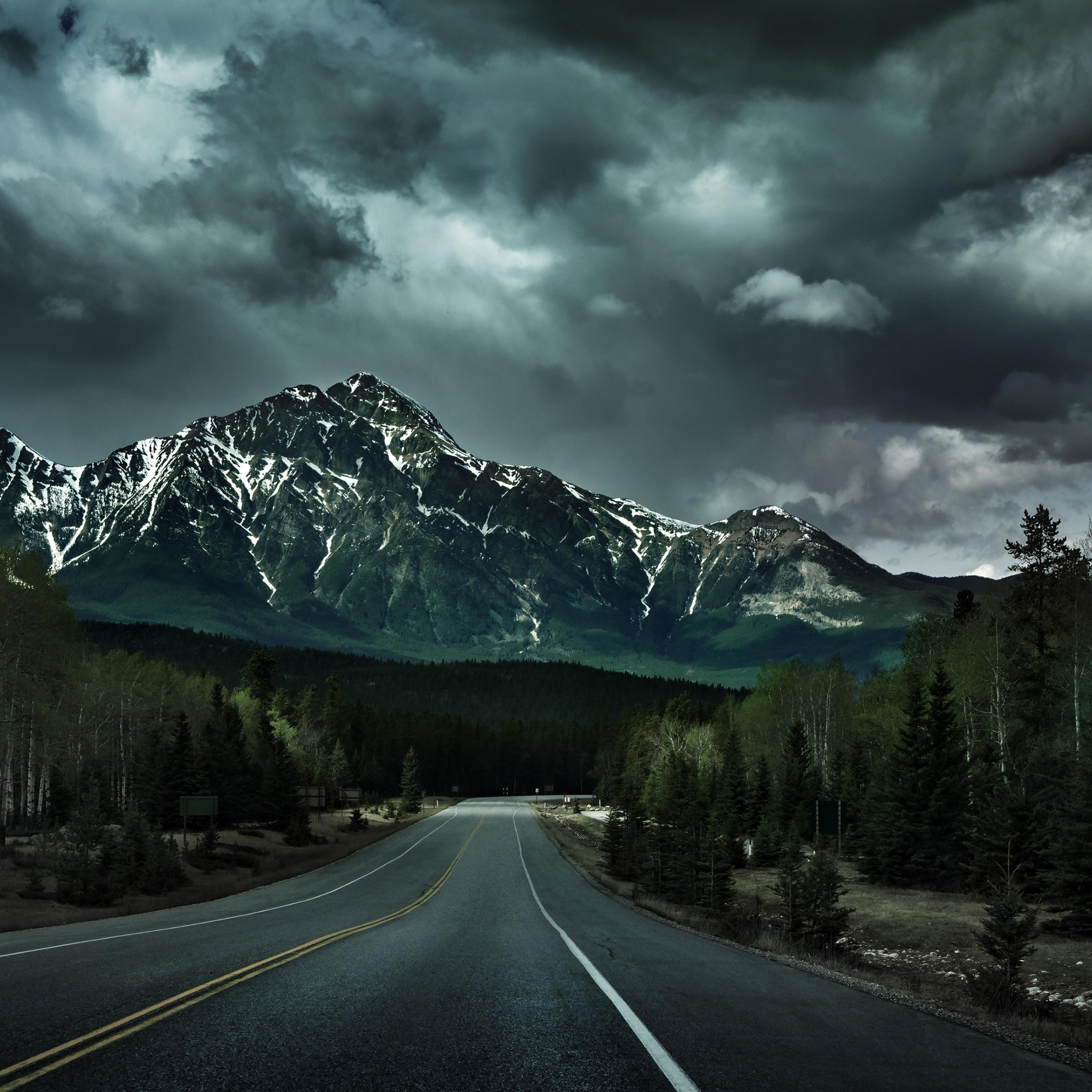 Endless Road Wallpaper 4K, Canadian Rockies, Nature