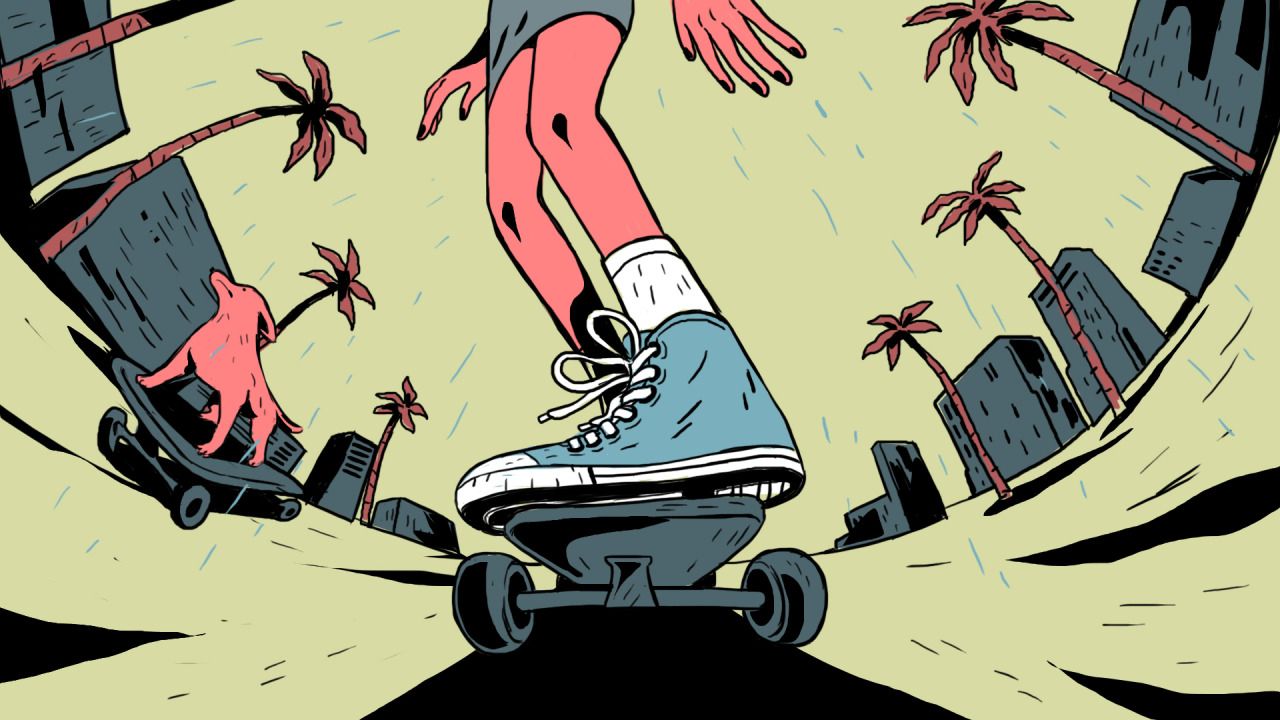L. bunch of early vis dev stuff I did for Converse. Skateboard art, Skate art, Art reference